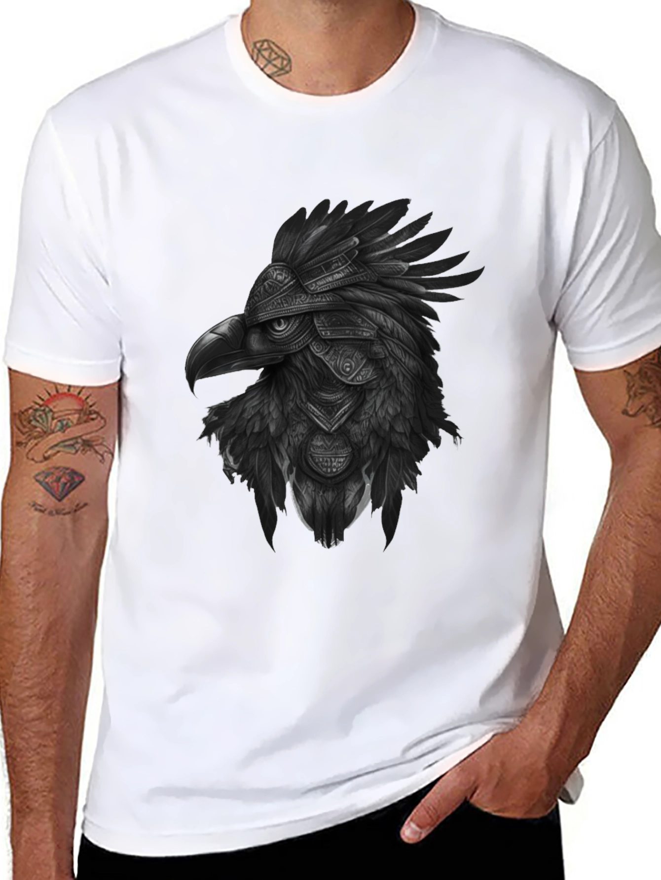 Aztec Eagle Warrior Black T-Shirt