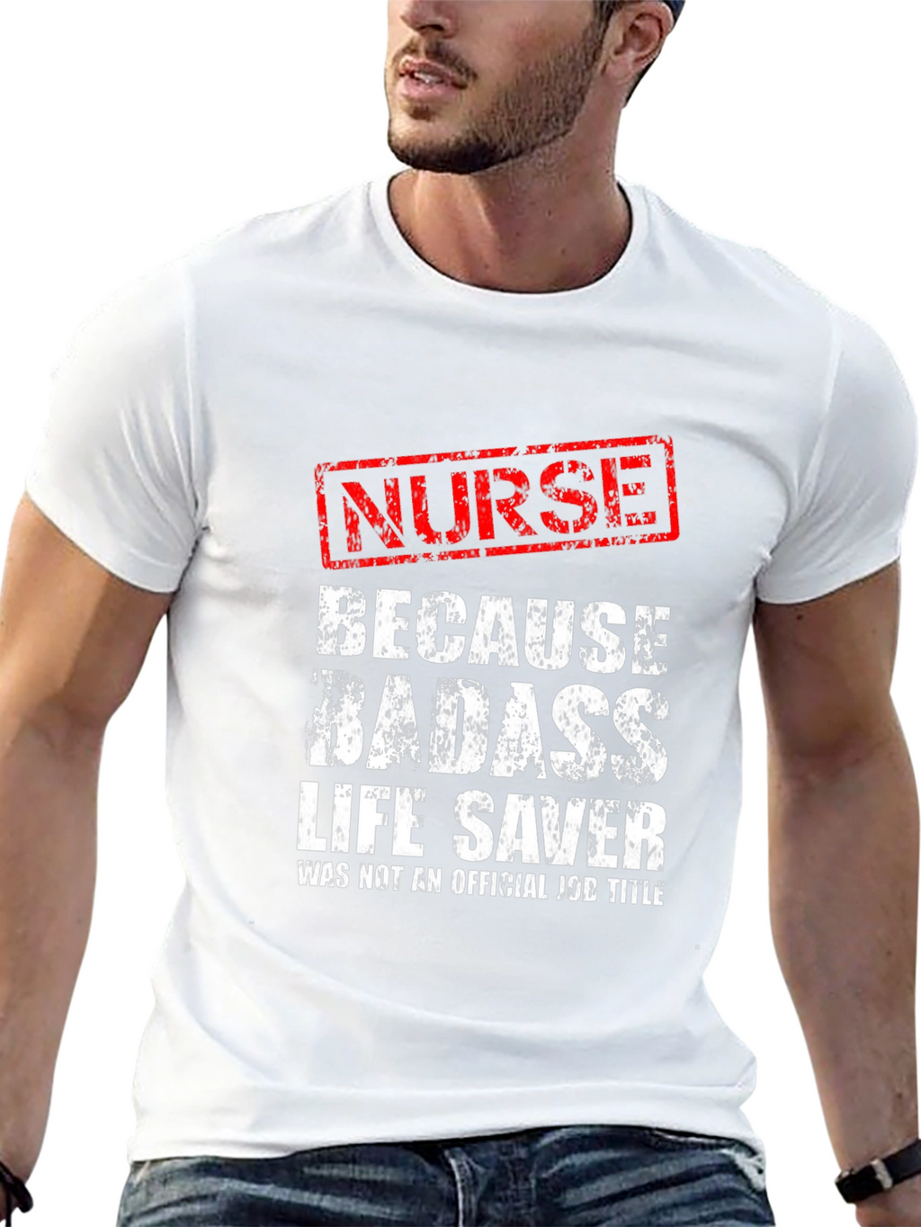 Nurse Badass Life Saver Black Graphic Tee