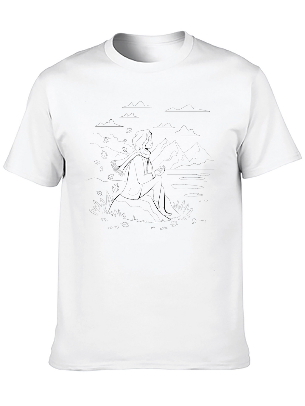 Minimalist Line Art Tee - Contemplative Design