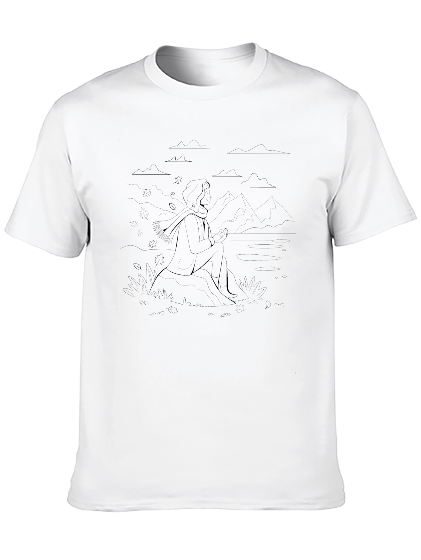 Minimalist Line Art Tee - Contemplative Design