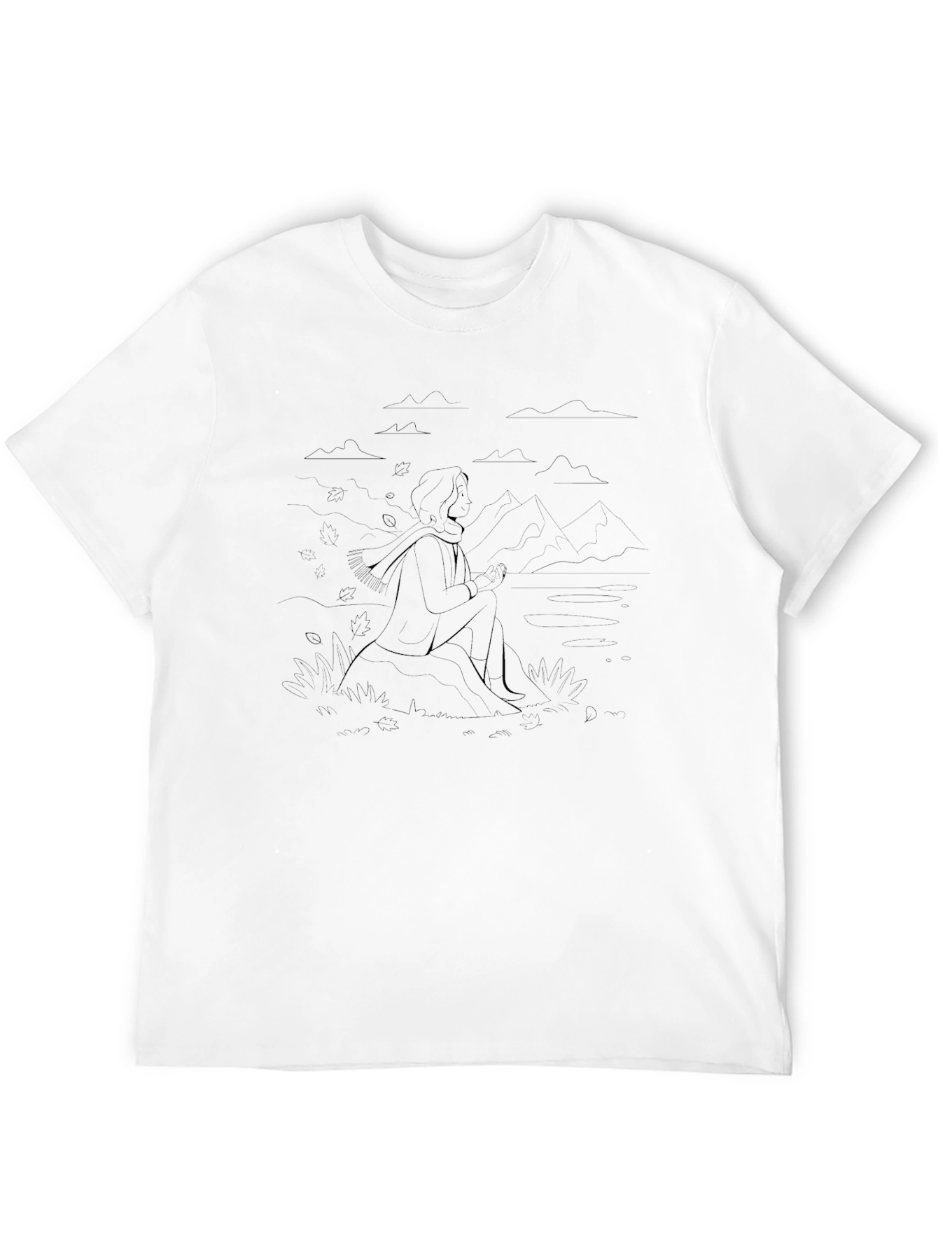 Minimalist Line Art Tee - Contemplative Design