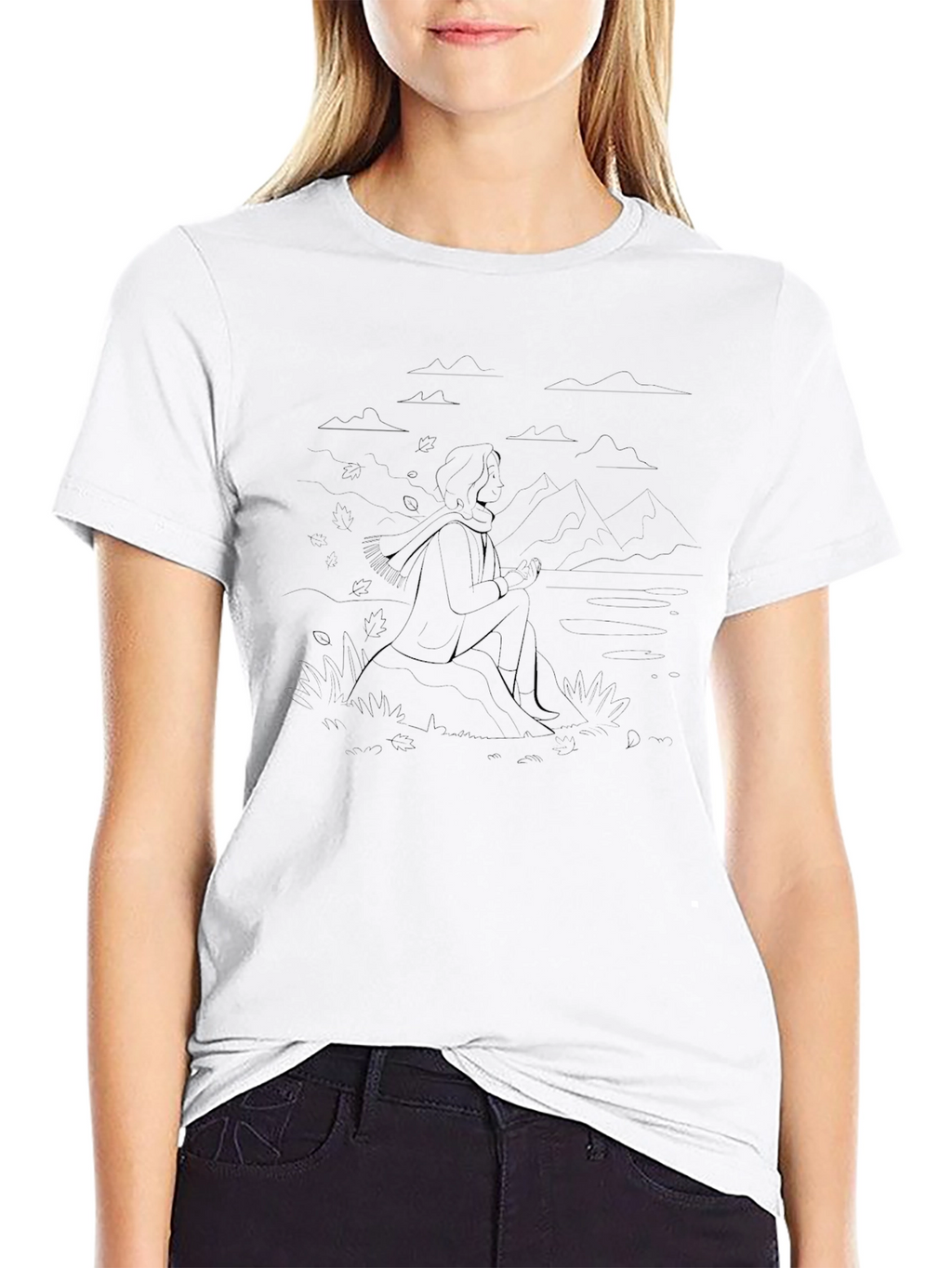 Minimalist Line Art Tee - Contemplative Design
