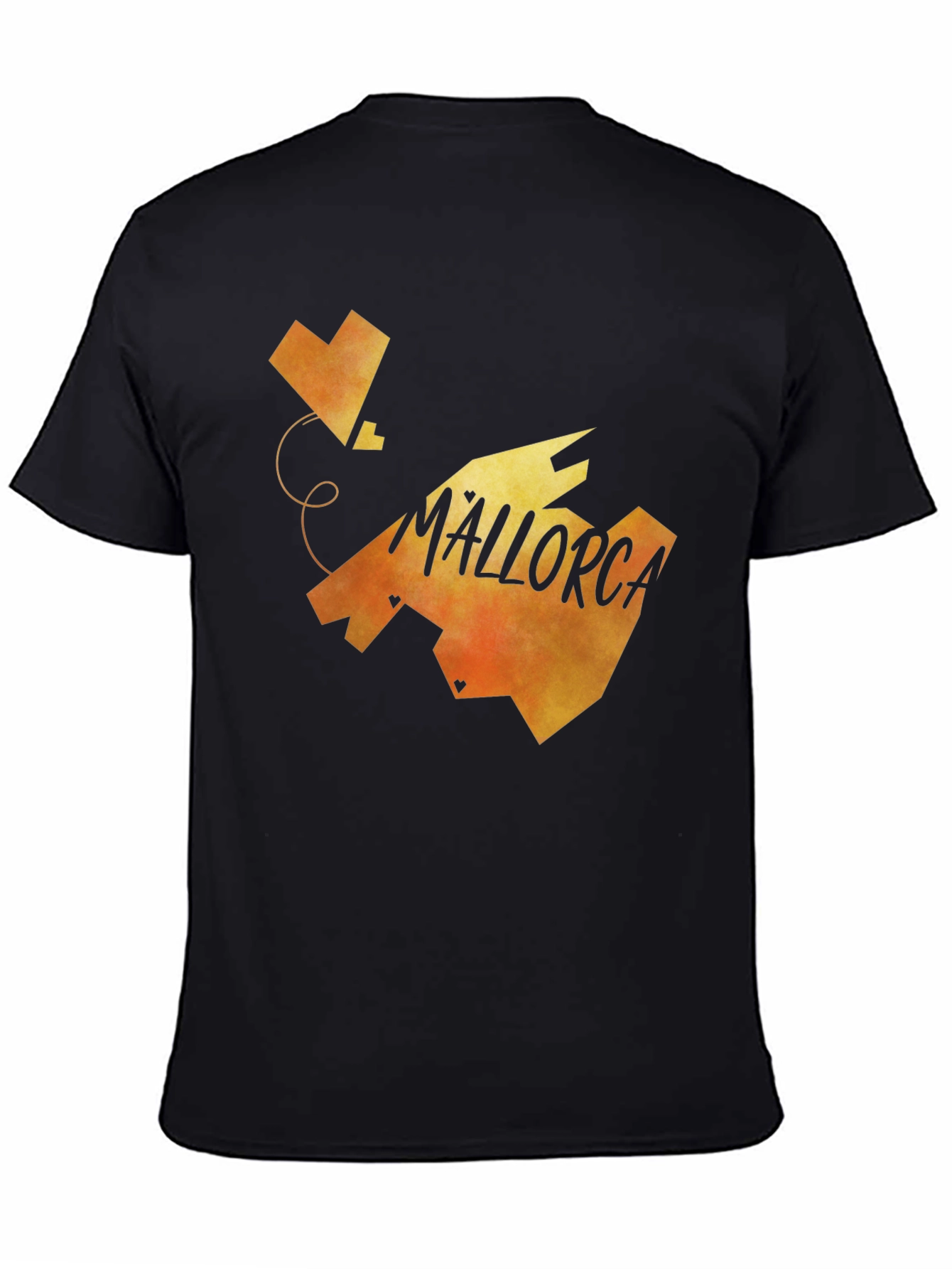 Mallorca Island Heart Graphic T-Shirt - Black Cotton Tee