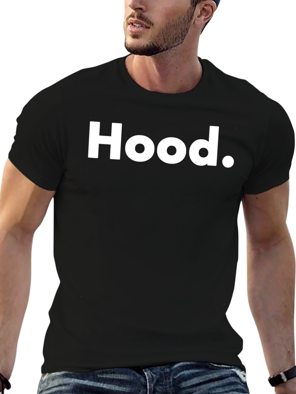 Hood T-Shirt - Classic Black Tee