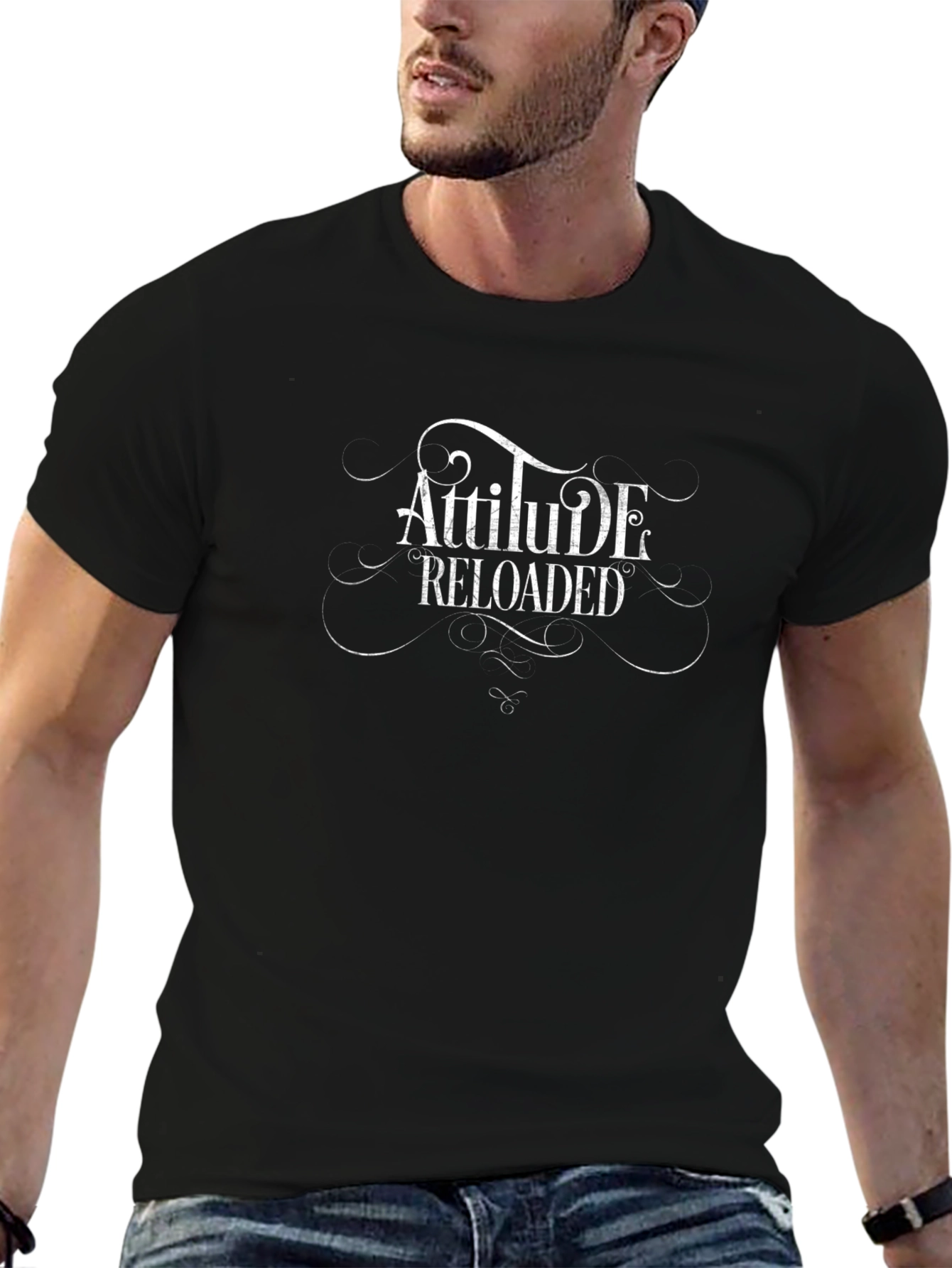 Attitude Reloaded Black Graphic Tee