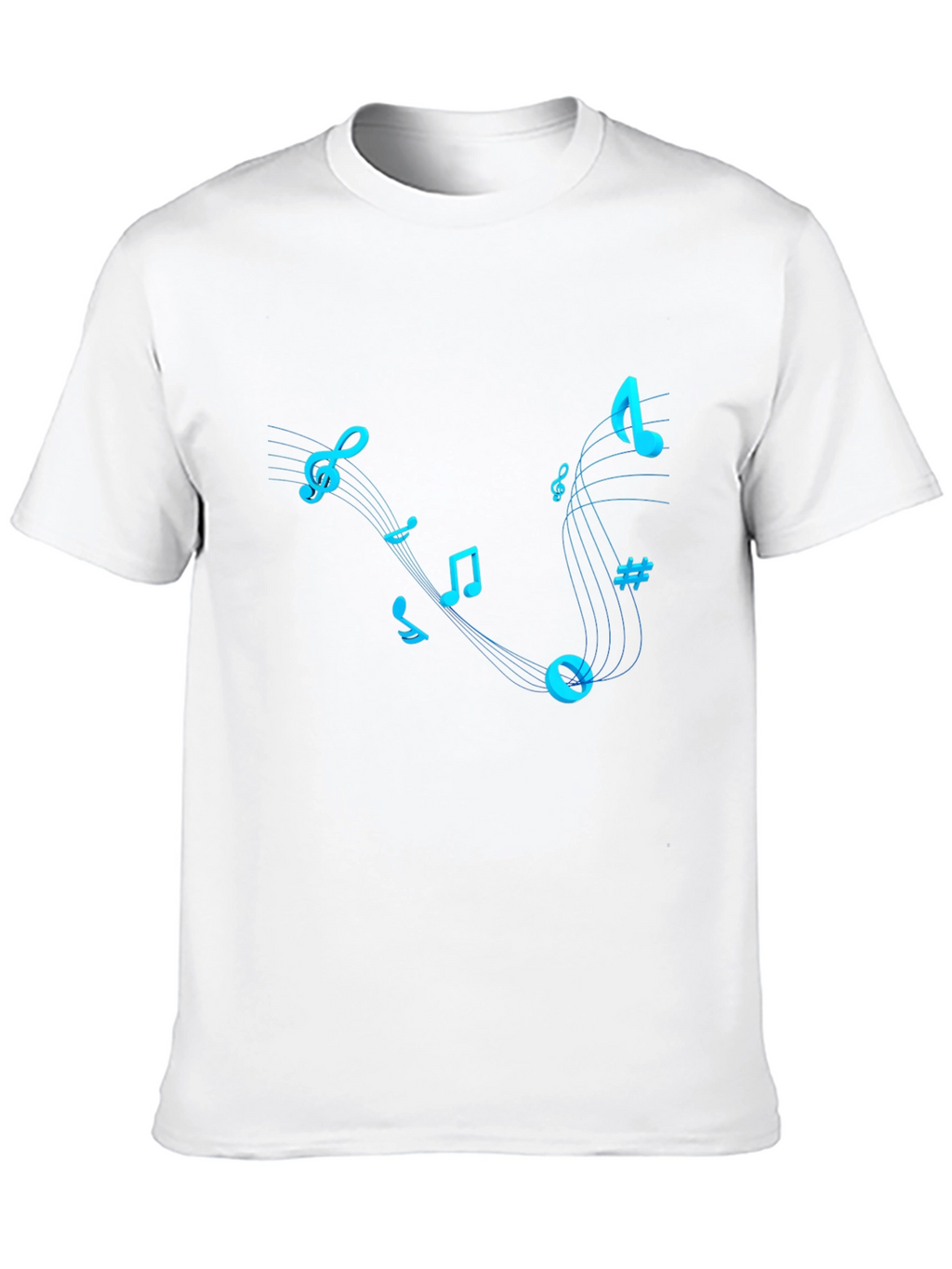 Musical Notes Graphic T-Shirt - Trendy Black Tee