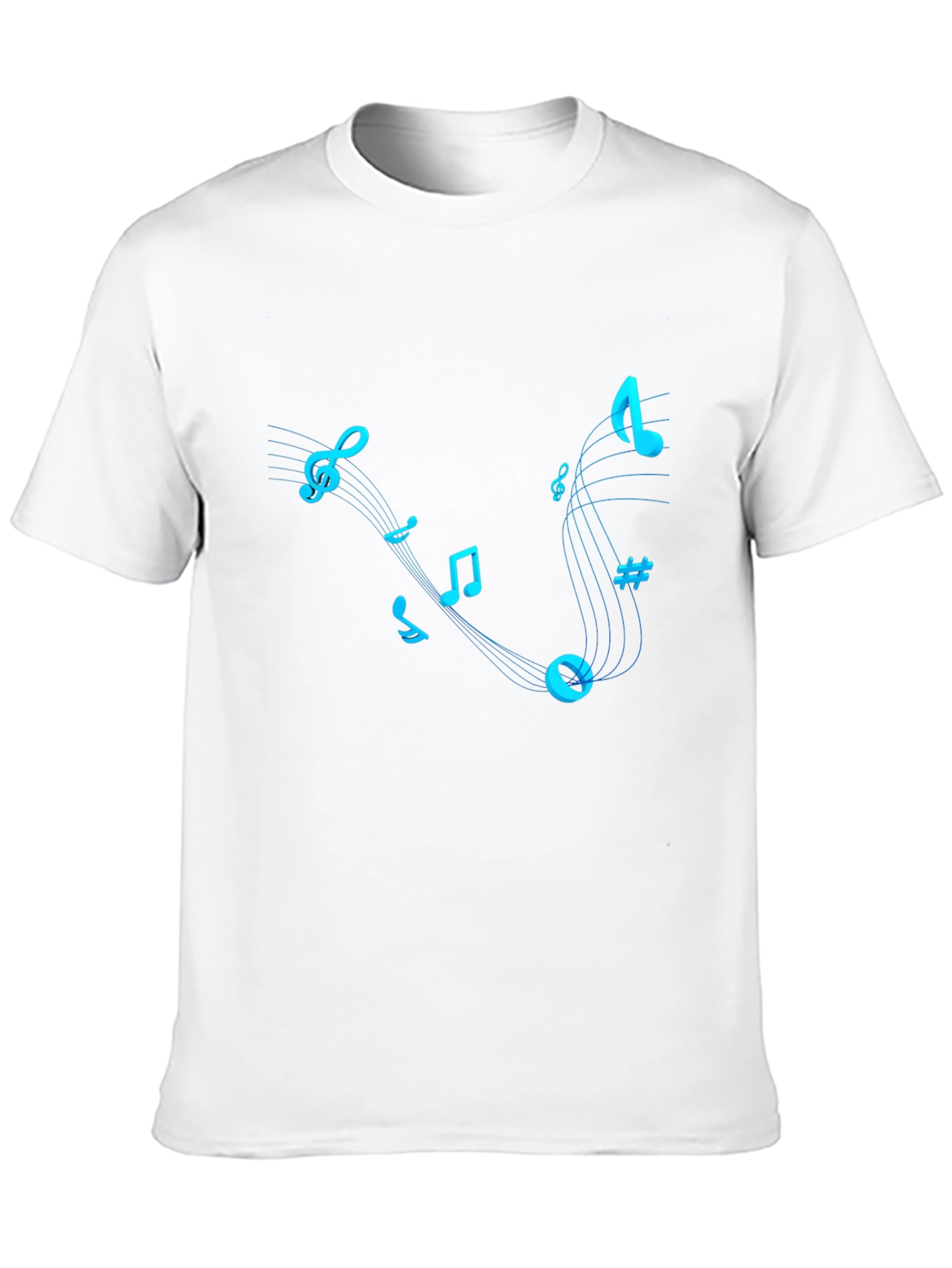 Musical Notes Graphic T-Shirt - Trendy Black Tee