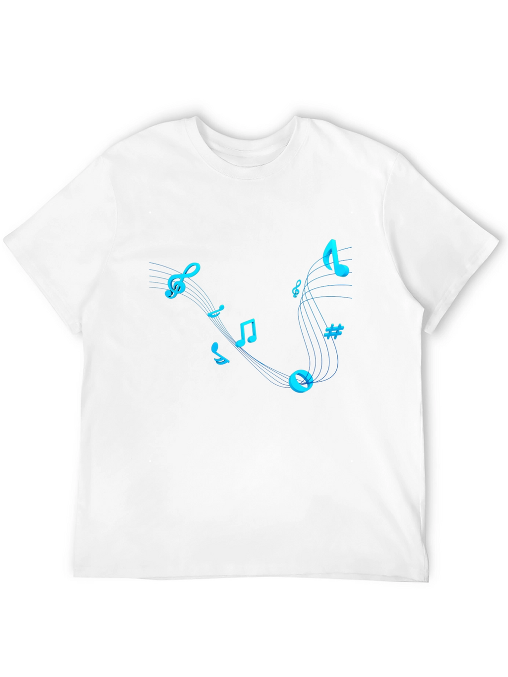 Musical Notes Graphic T-Shirt - Trendy Black Tee