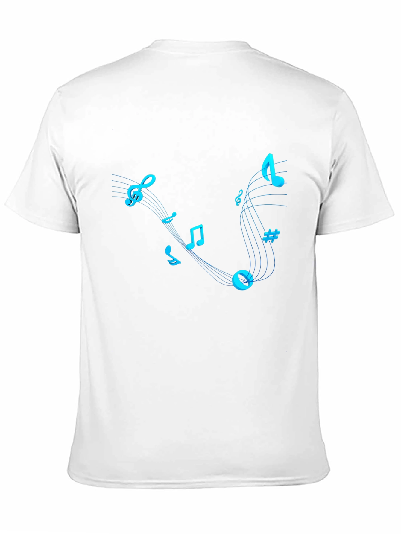 Musical Notes Graphic T-Shirt - Trendy Black Tee
