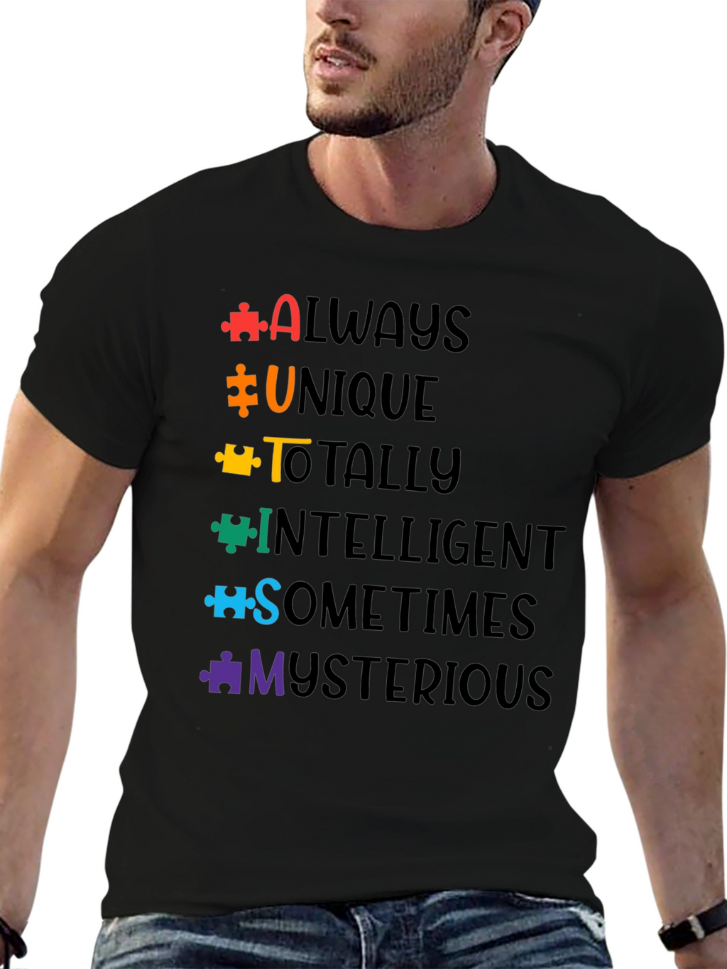 Autism Awareness T-Shirt Puzzle Piece Design