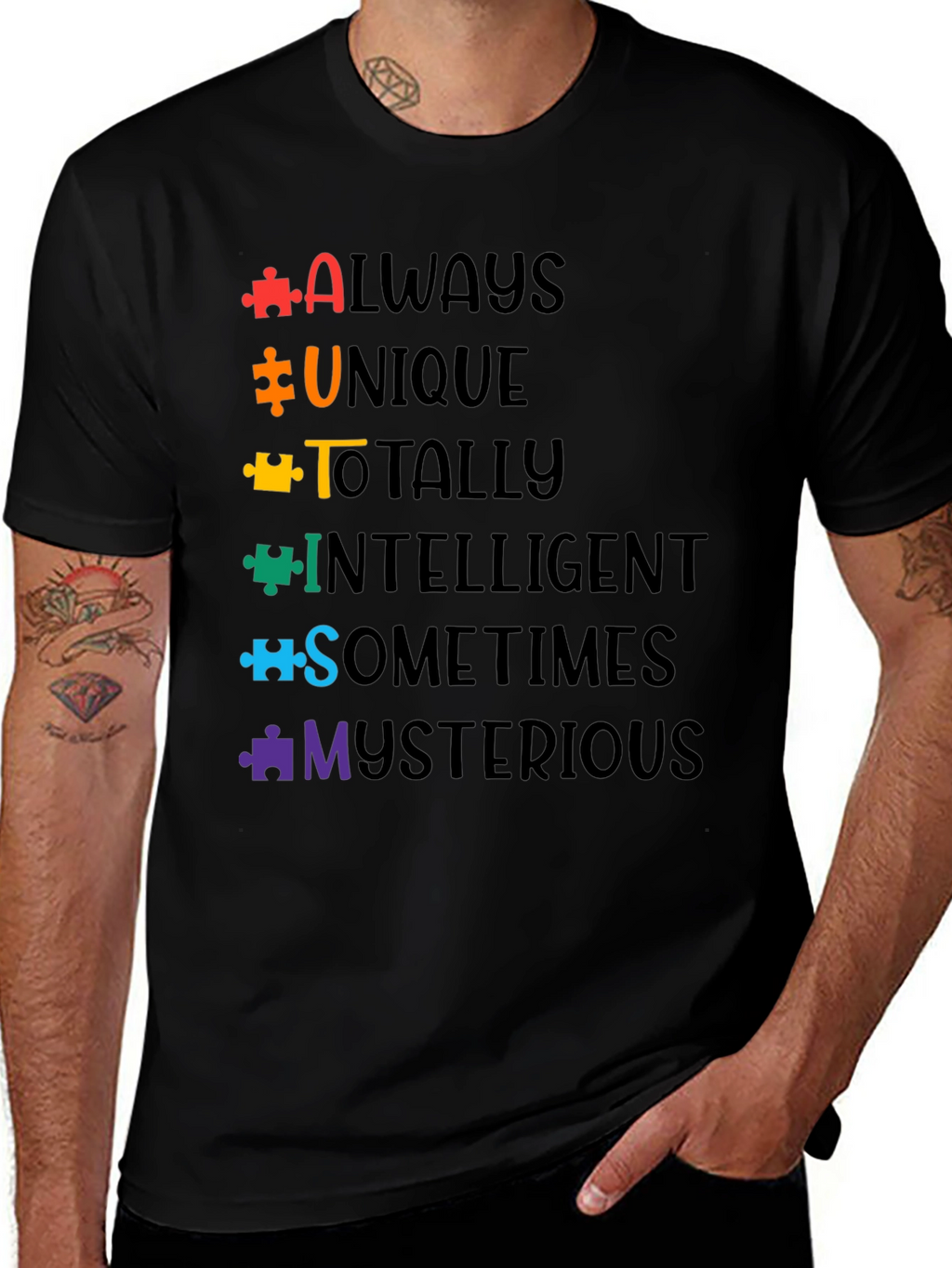 Autism Awareness T-Shirt Puzzle Piece Design