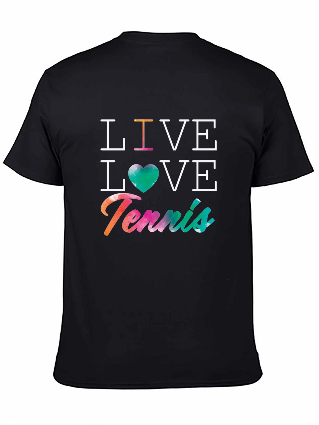 Live Love Tennis Graphic Tee - Mens Black T-Shirt