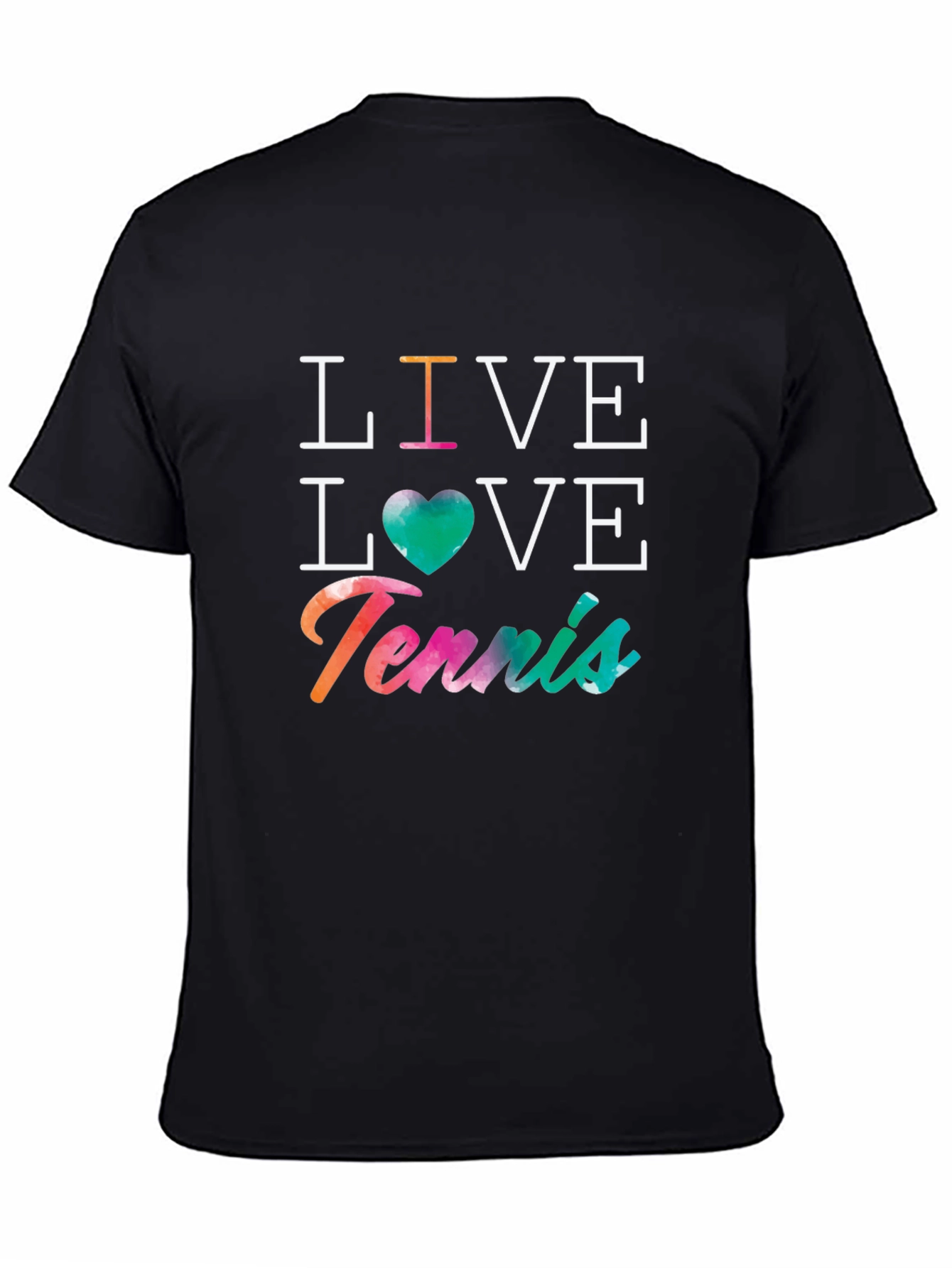 Live Love Tennis Graphic Tee - Mens Black T-Shirt