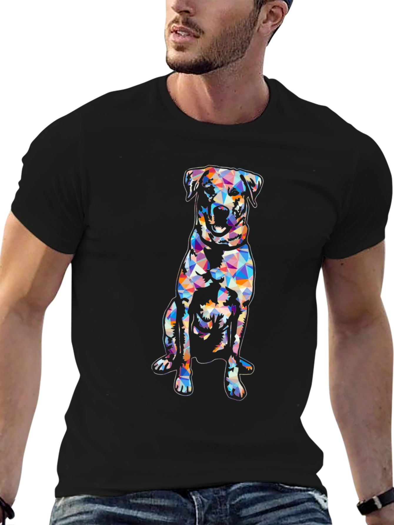 Geometric Dog T-Shirt - Modern Graphic Tee