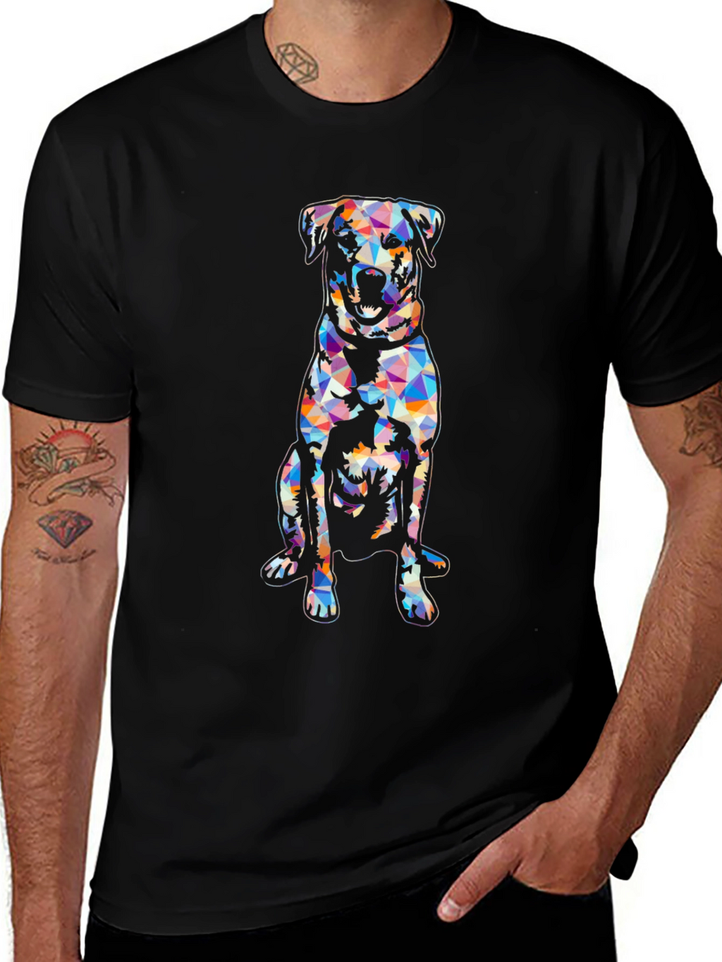 Geometric Dog T-Shirt - Modern Graphic Tee