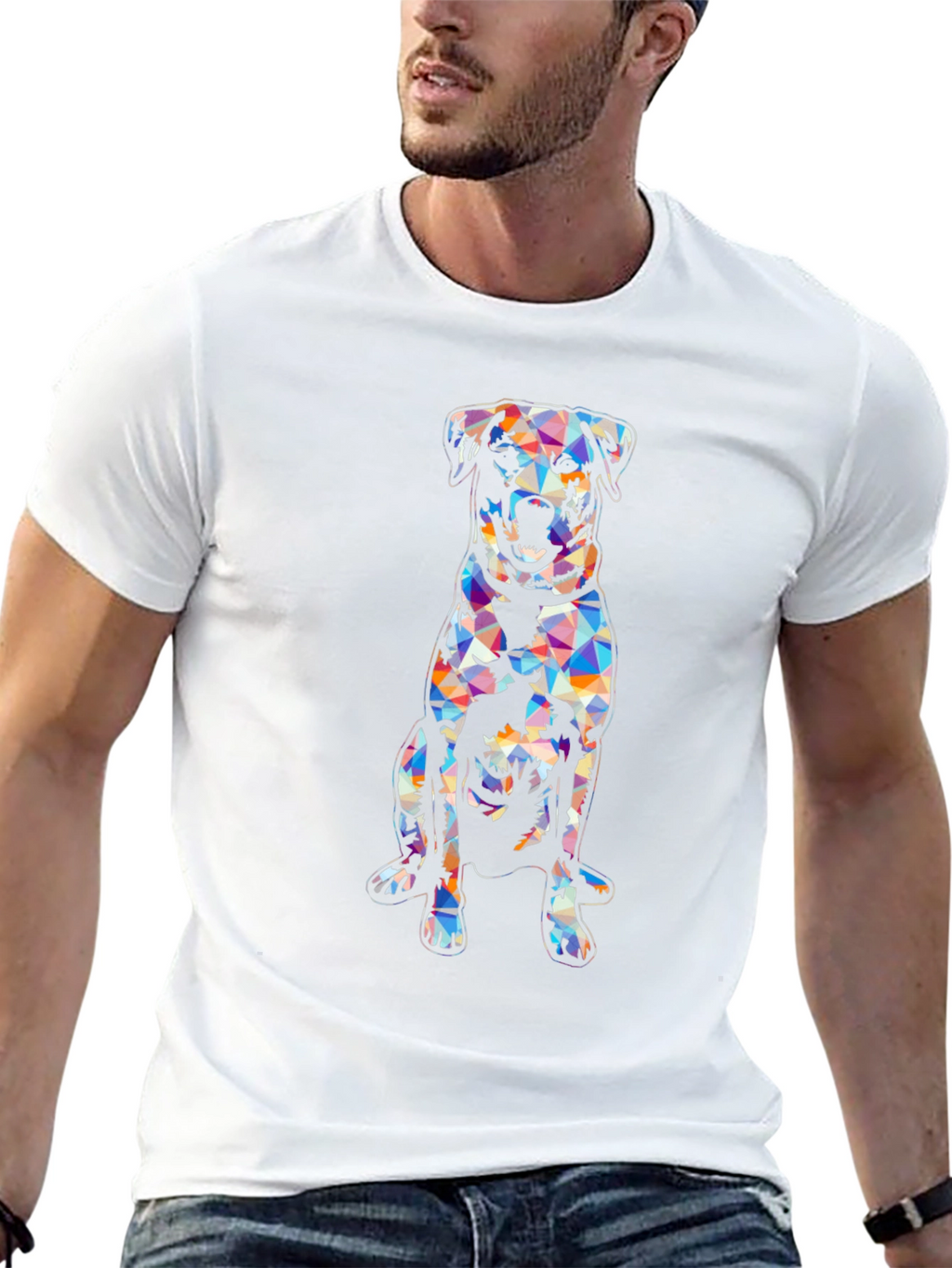 Geometric Dog T-Shirt - Modern Graphic Tee