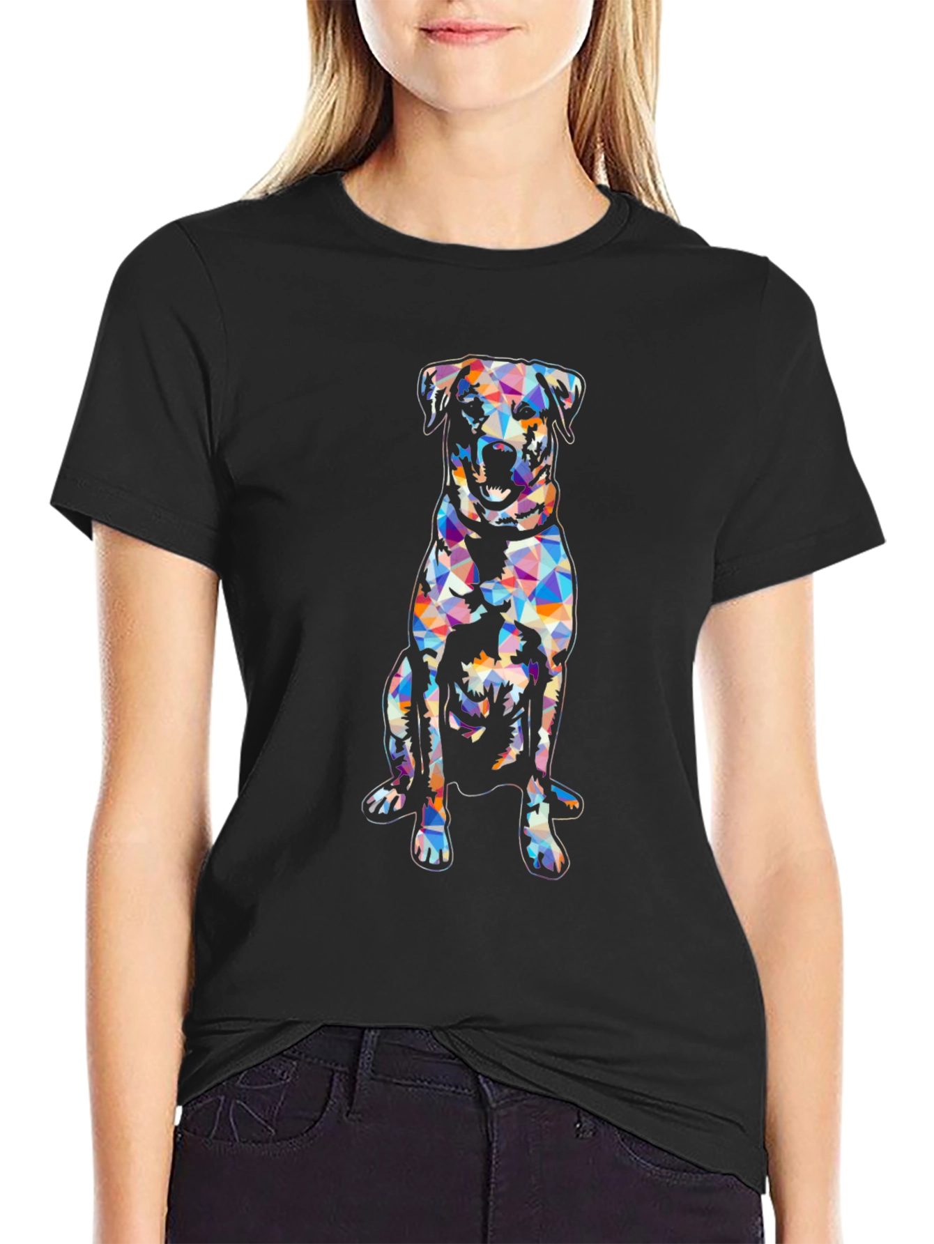 Geometric Dog T-Shirt - Modern Graphic Tee