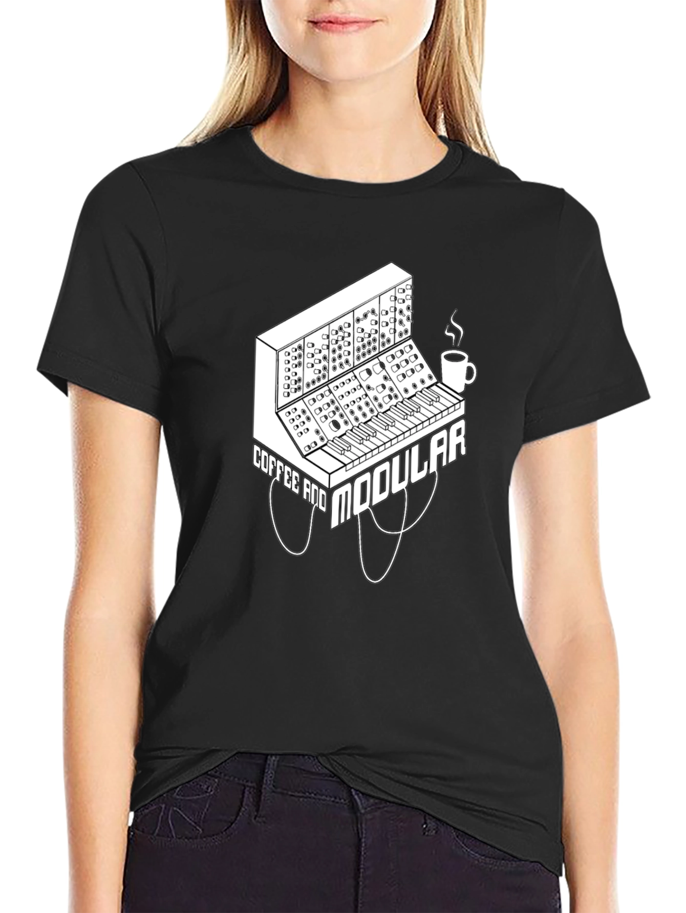 Coffee and Modular Synth Black T-Shirt