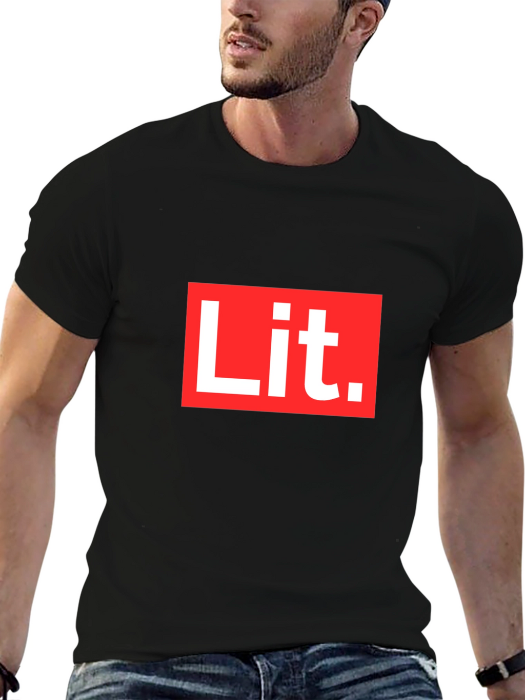 Lit T-Shirt - Bold Red & White Graphic Tee
