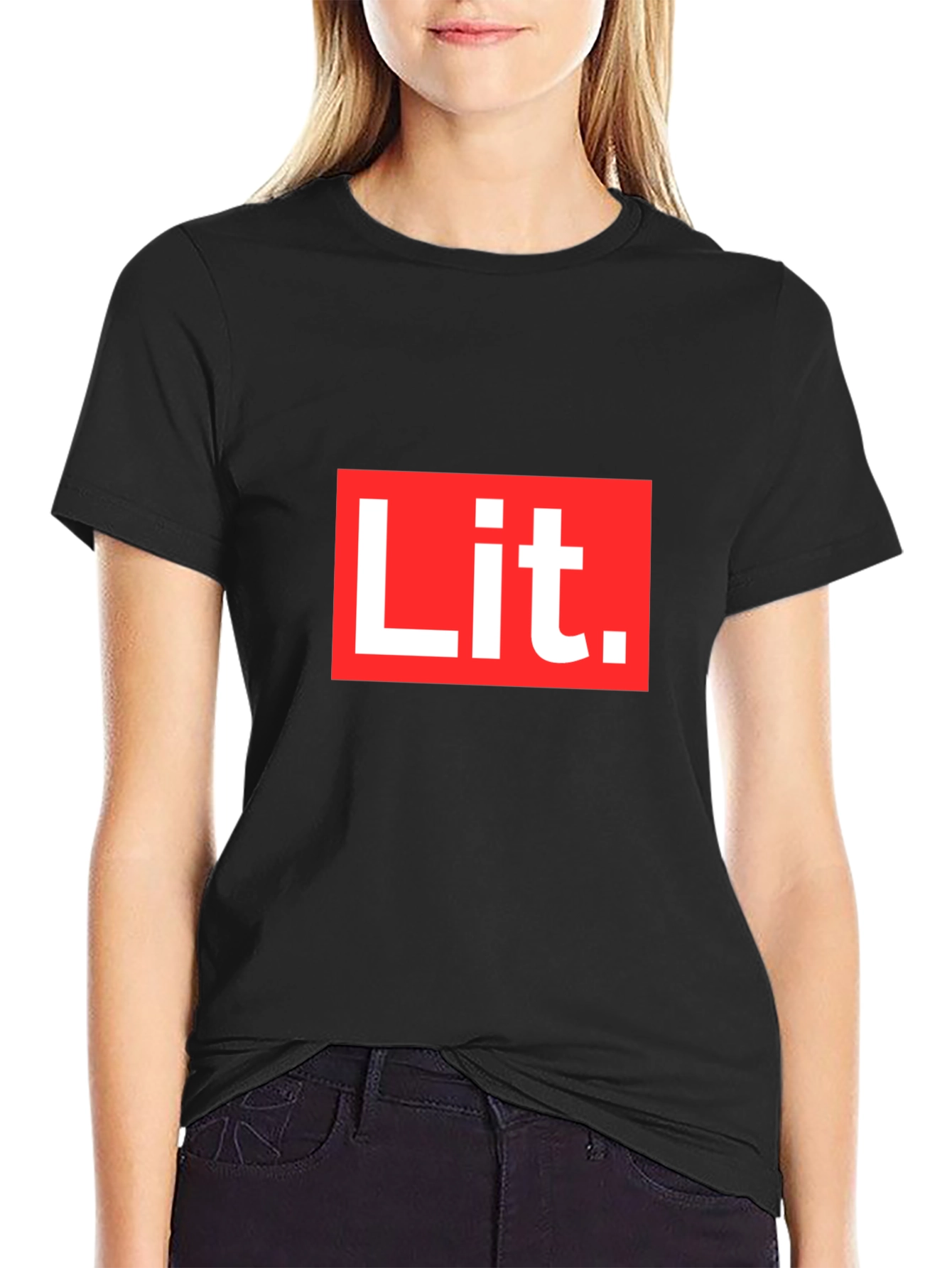 Lit T-Shirt - Bold Red & White Graphic Tee