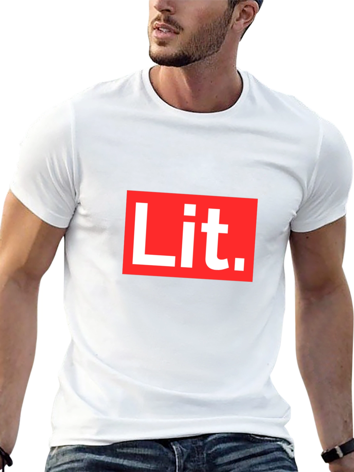 Lit T-Shirt - Bold Red & White Graphic Tee