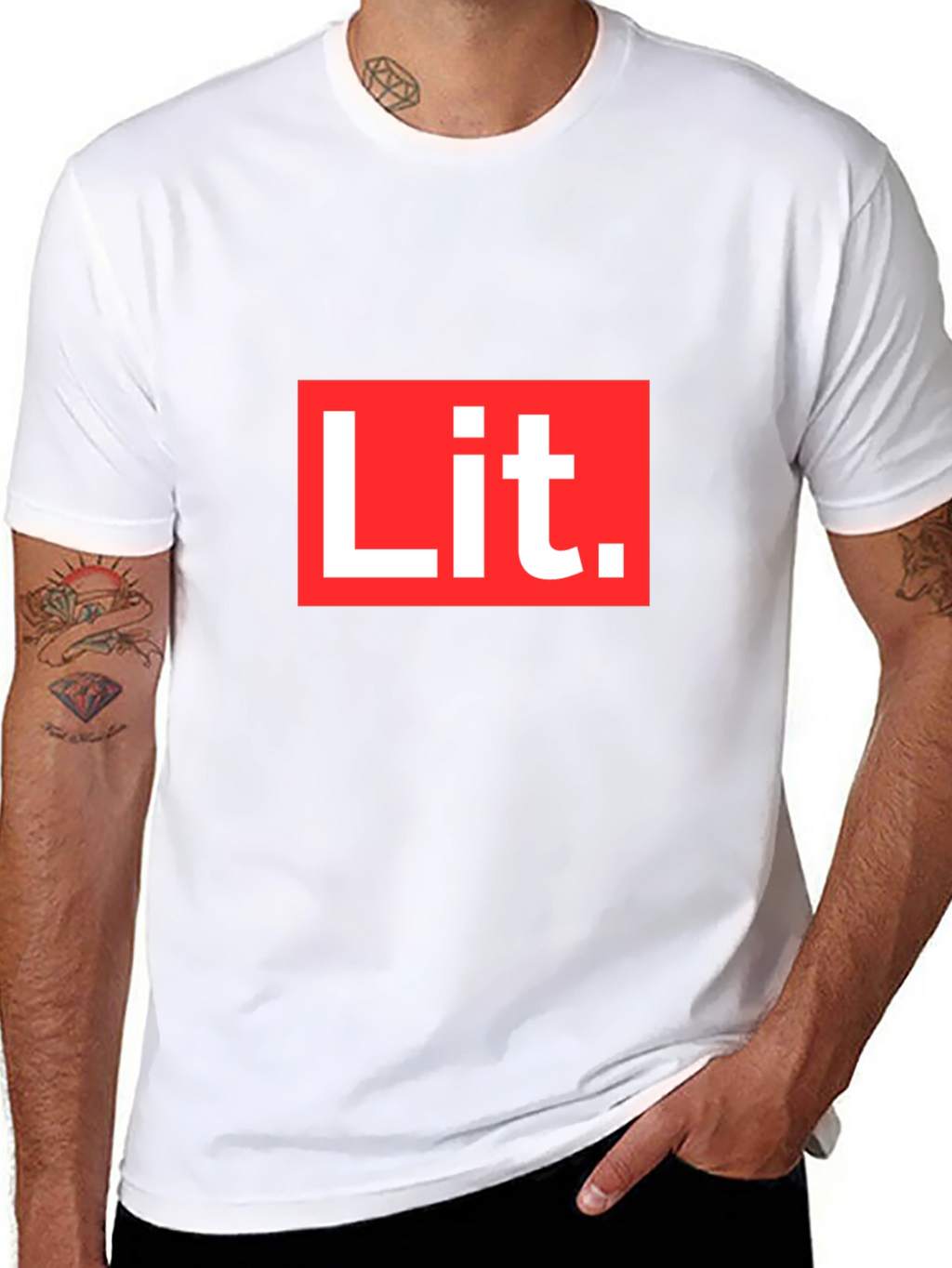 Lit T-Shirt - Bold Red & White Graphic Tee