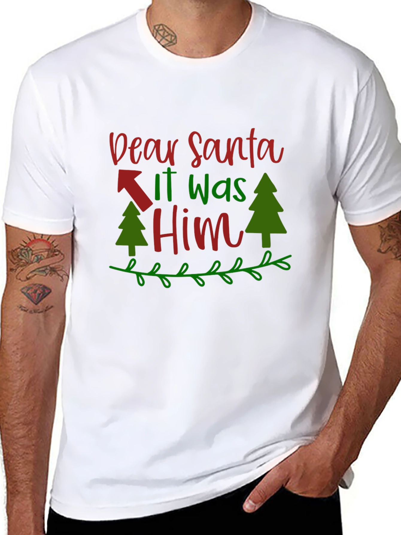 Dear Santa It Was Him T-Shirt - Christmas Tee