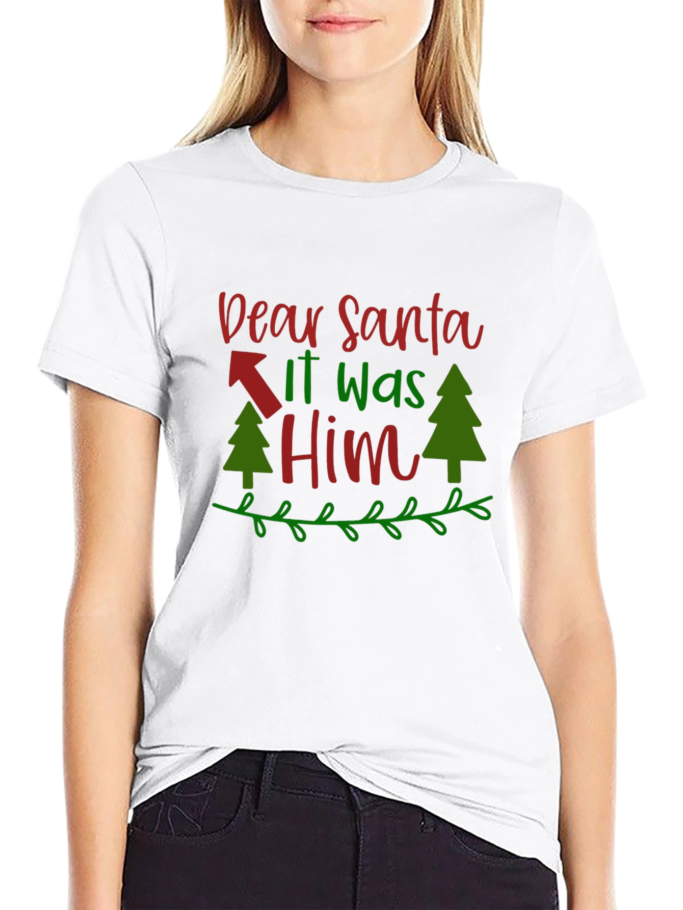 Dear Santa It Was Him T-Shirt - Christmas Tee