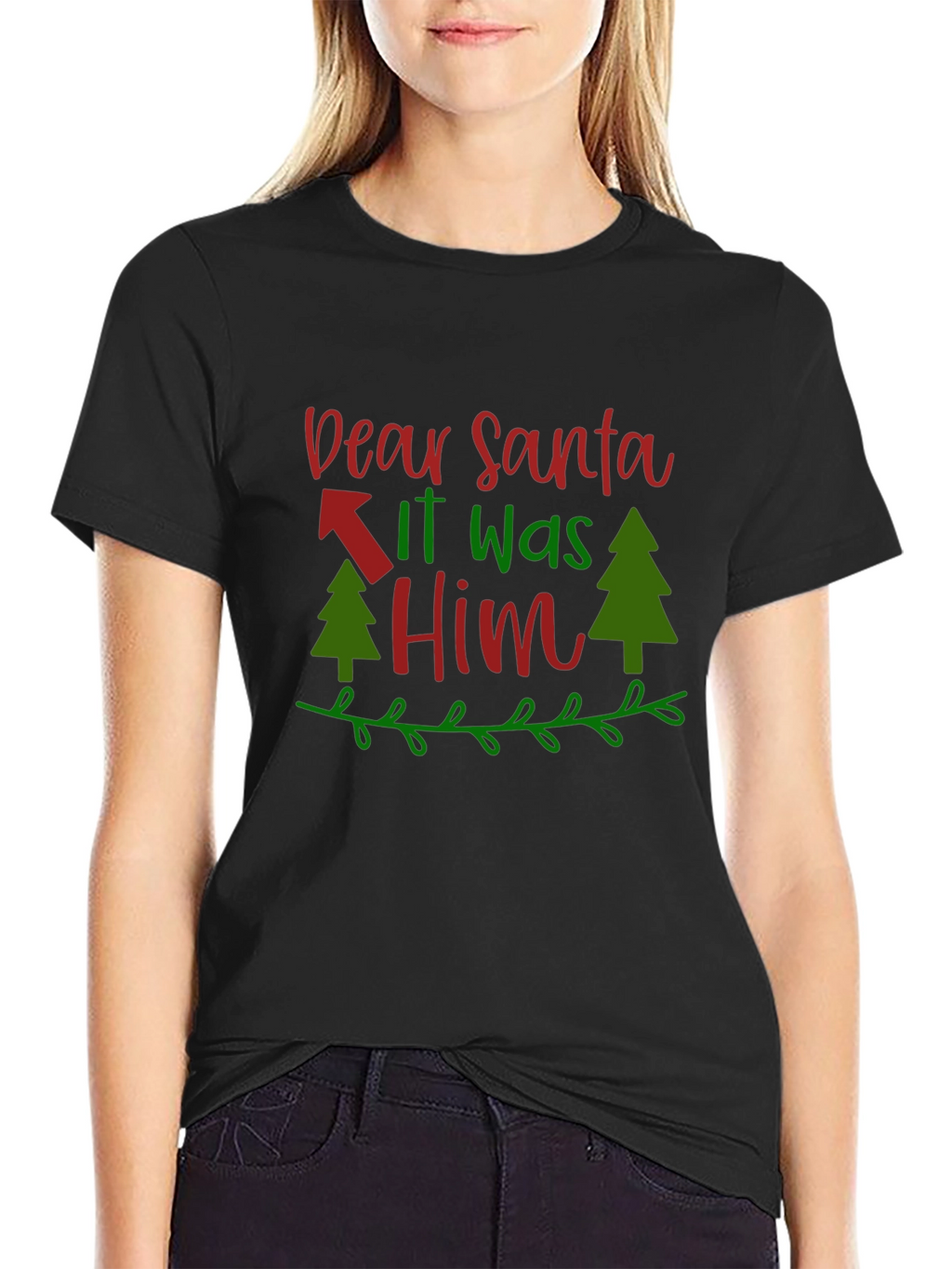 Dear Santa It Was Him T-Shirt - Christmas Tee