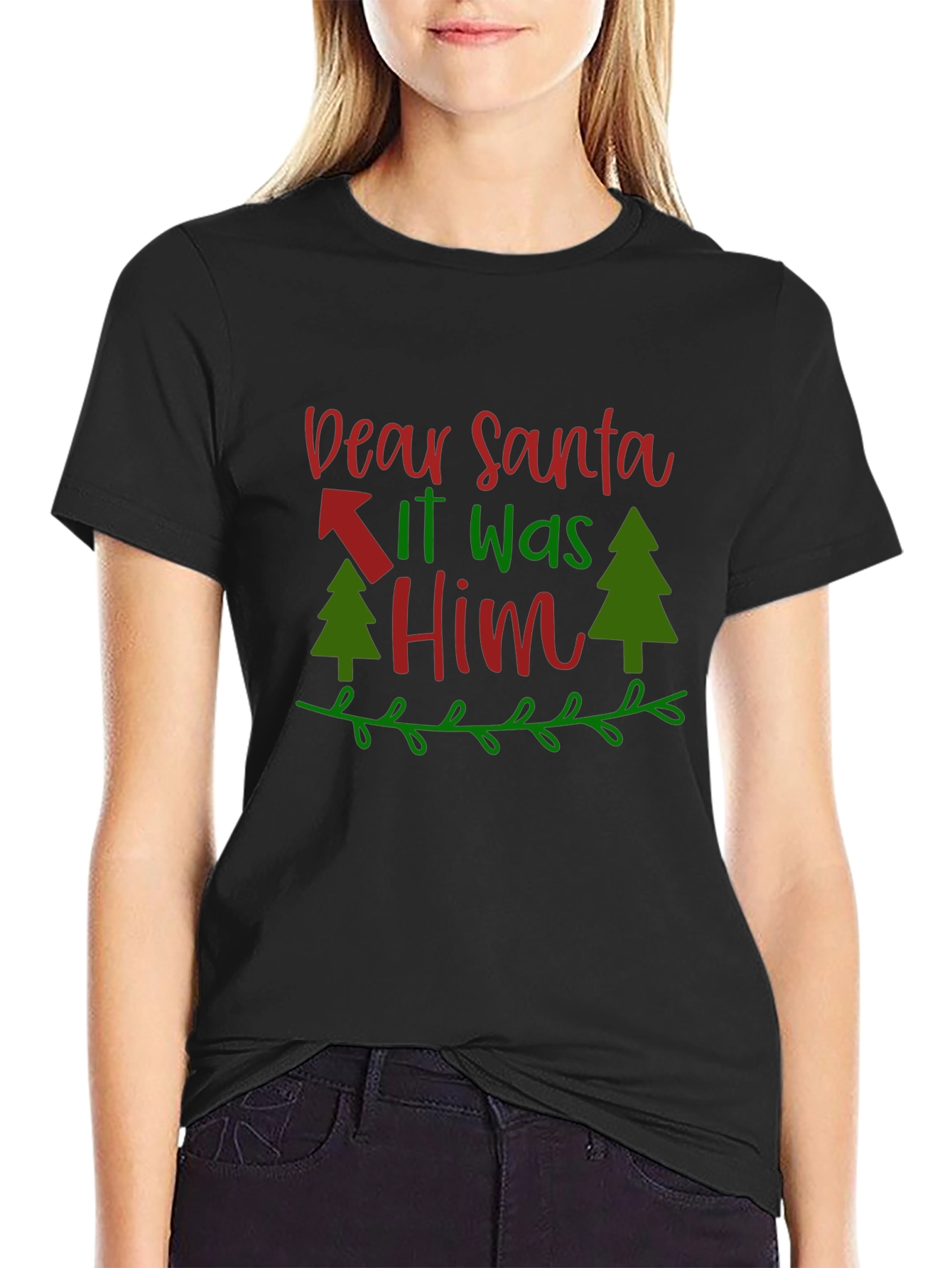 Dear Santa It Was Him T-Shirt - Christmas Tee