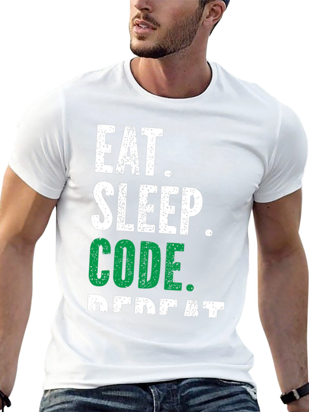 Eat Sleep Code Repeat Graphic Tee - Programmer Shirt