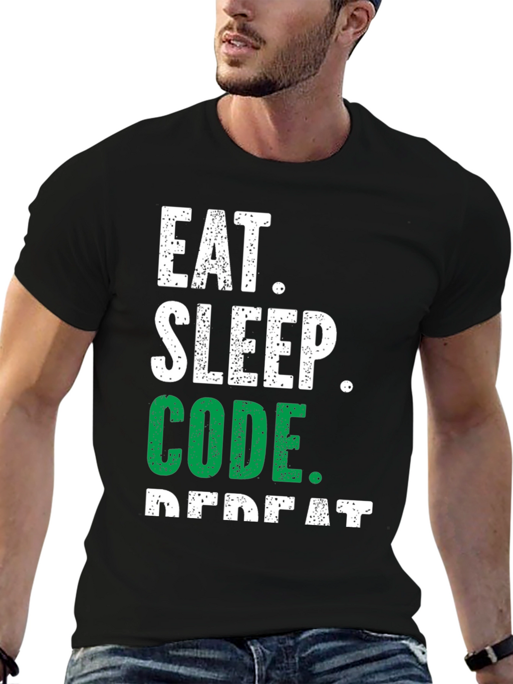 Eat Sleep Code Repeat Graphic Tee - Programmer Shirt