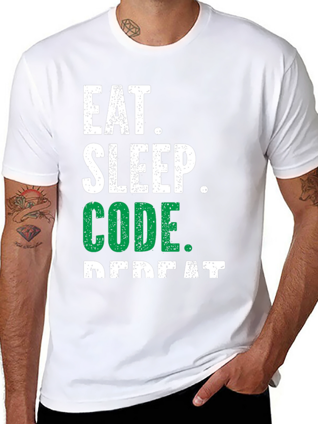 Eat Sleep Code Repeat Graphic Tee - Programmer Shirt