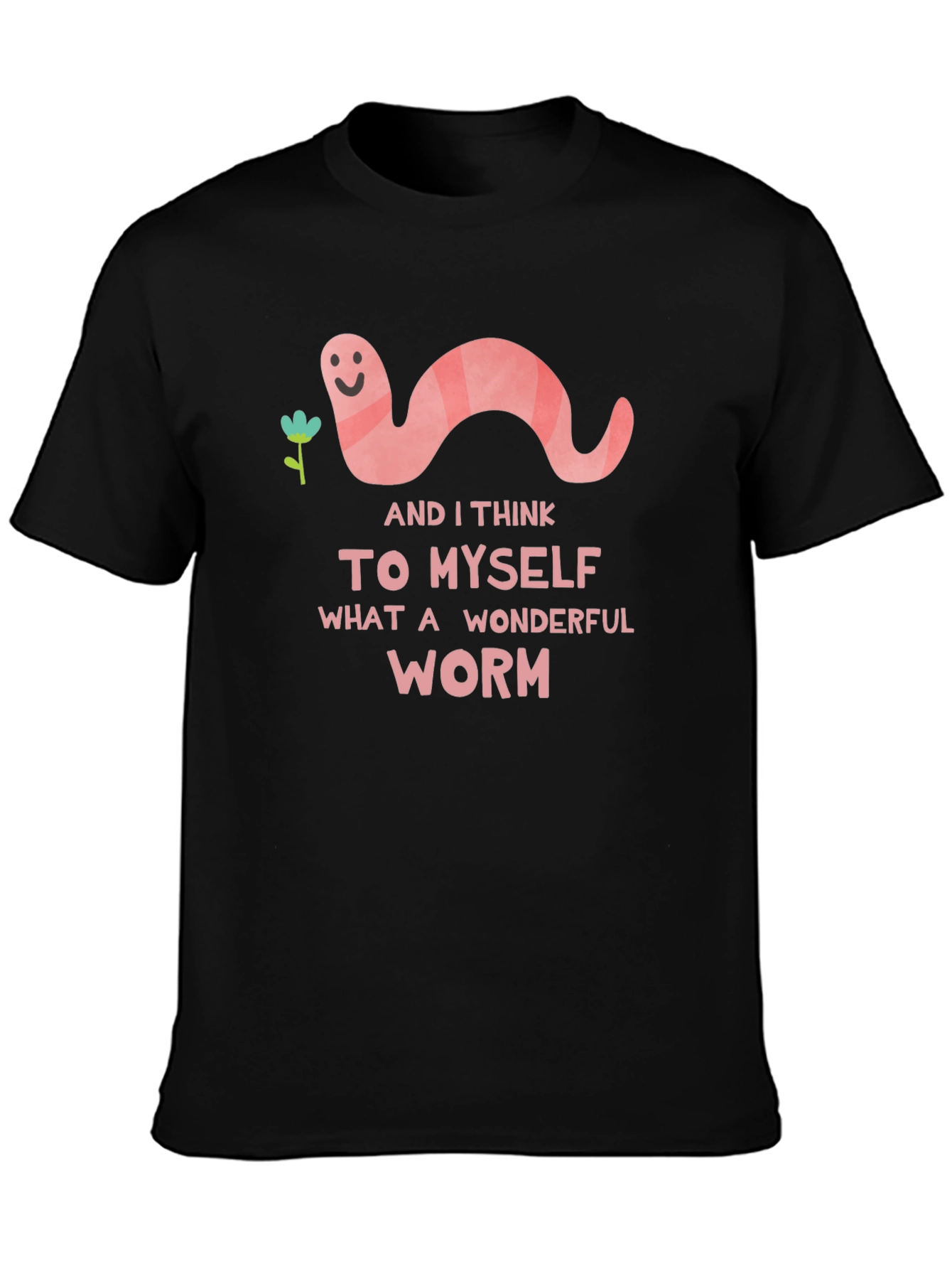 Wonderful Worm Graphic T-Shirt - Black