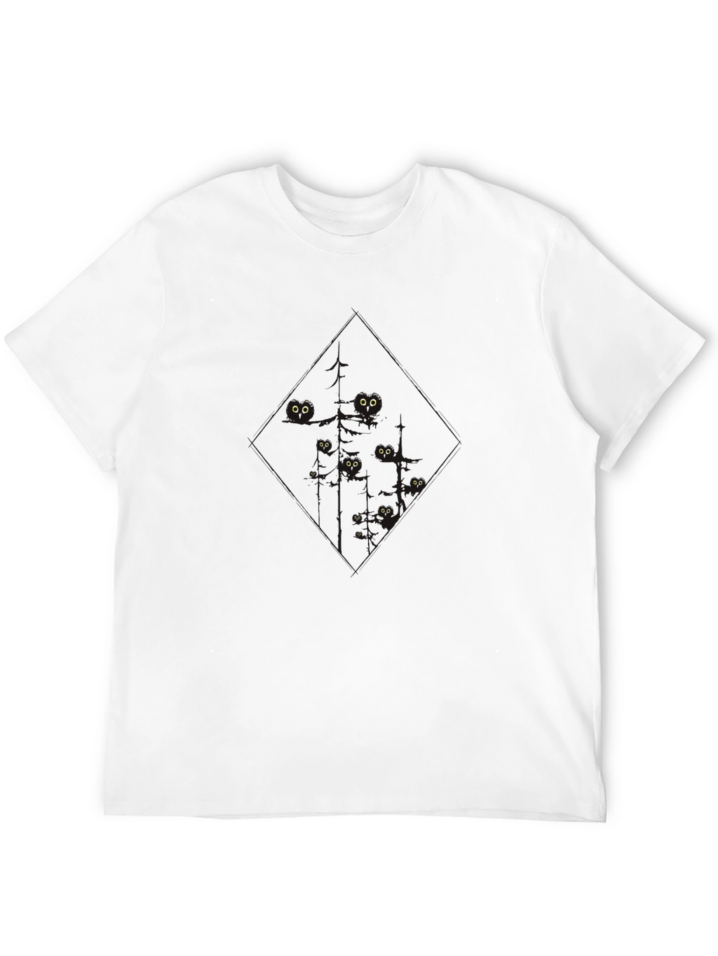 Mens Black Cat Eyes T-Shirt - Soft & Stylish