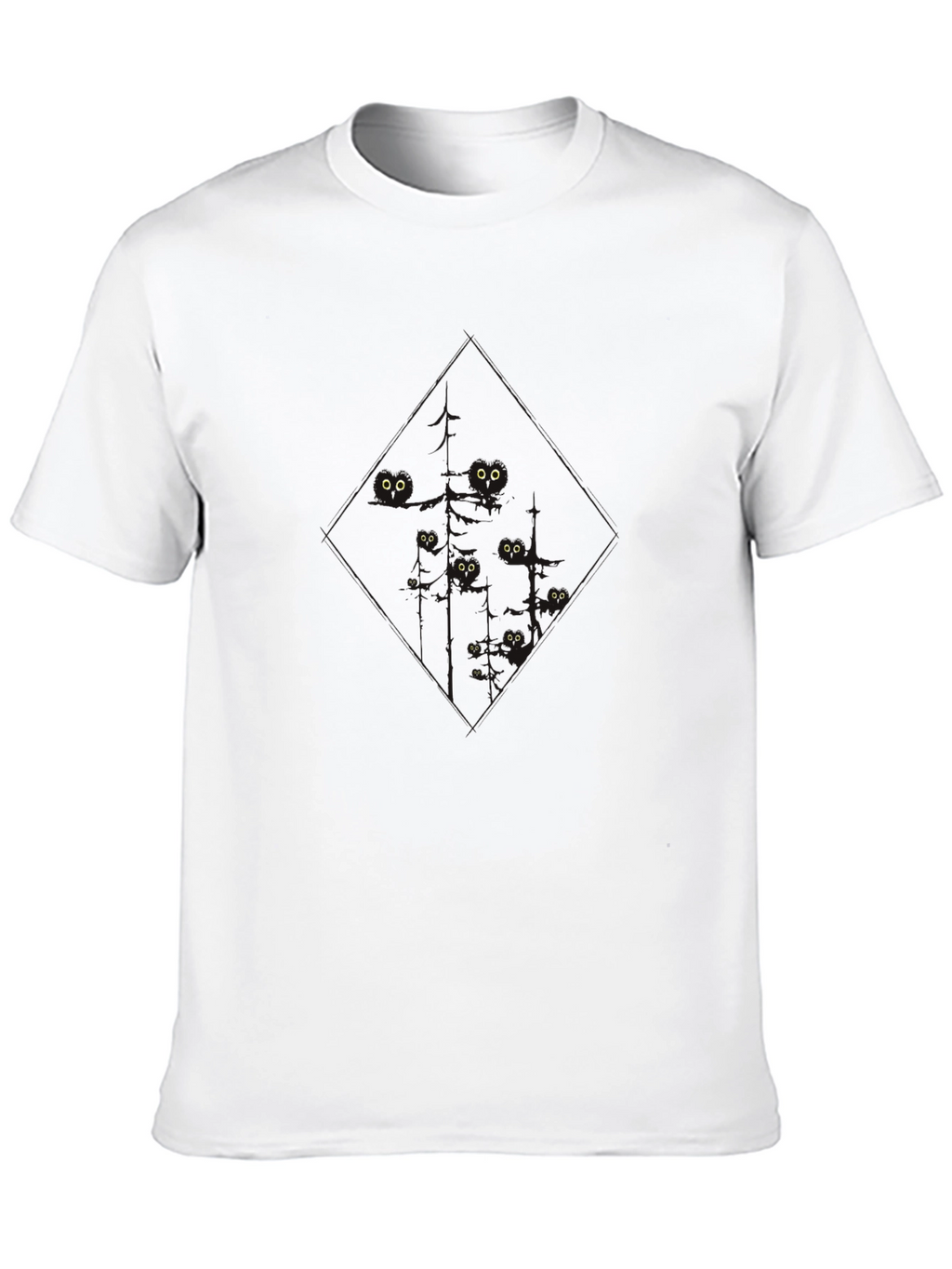 Mens Black Cat Eyes T-Shirt - Soft & Stylish