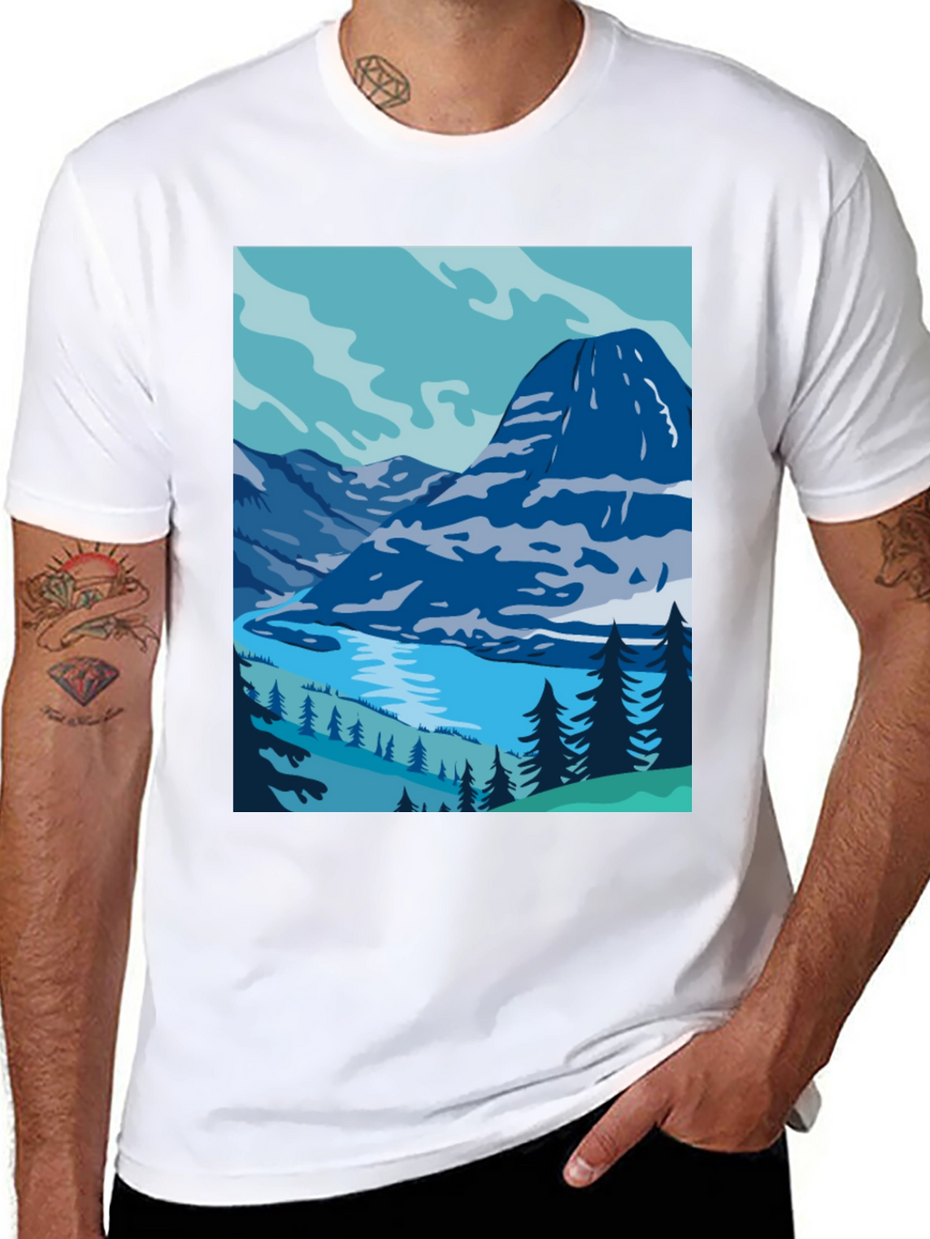 Mountain Lake Graphic Tee - Nature Inspired Style