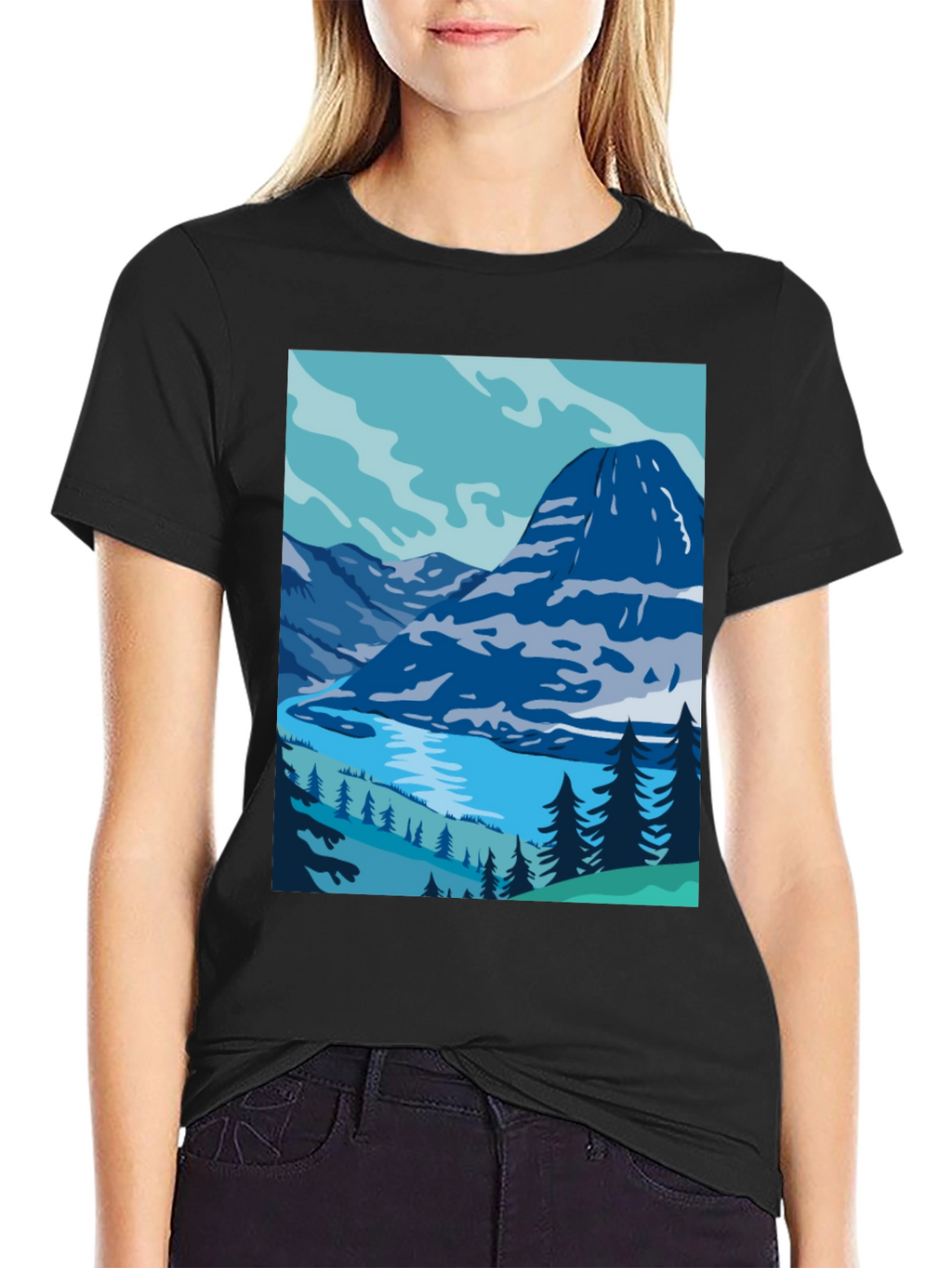Mountain Lake Graphic Tee - Nature Inspired Style