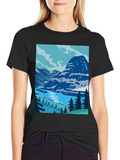 Mountain Lake Graphic Tee - Nature Inspired Style