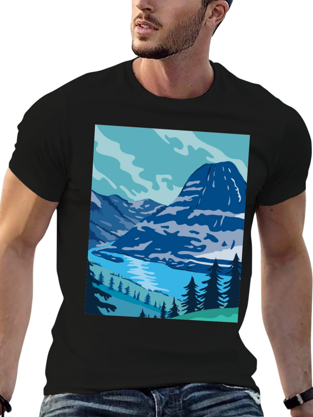 Mountain Lake Graphic Tee - Nature Inspired Style