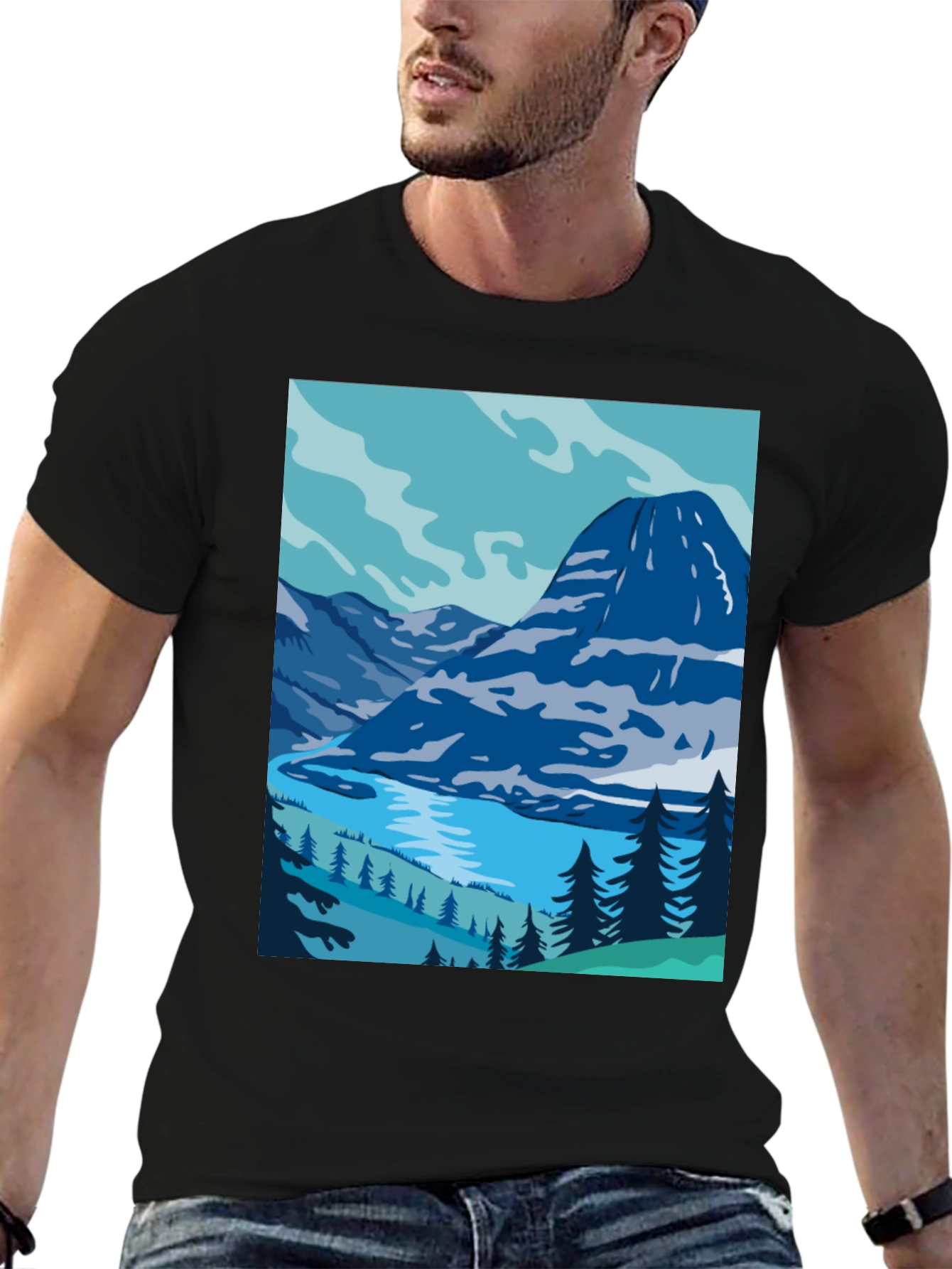 Mountain Lake Graphic Tee - Nature Inspired Style