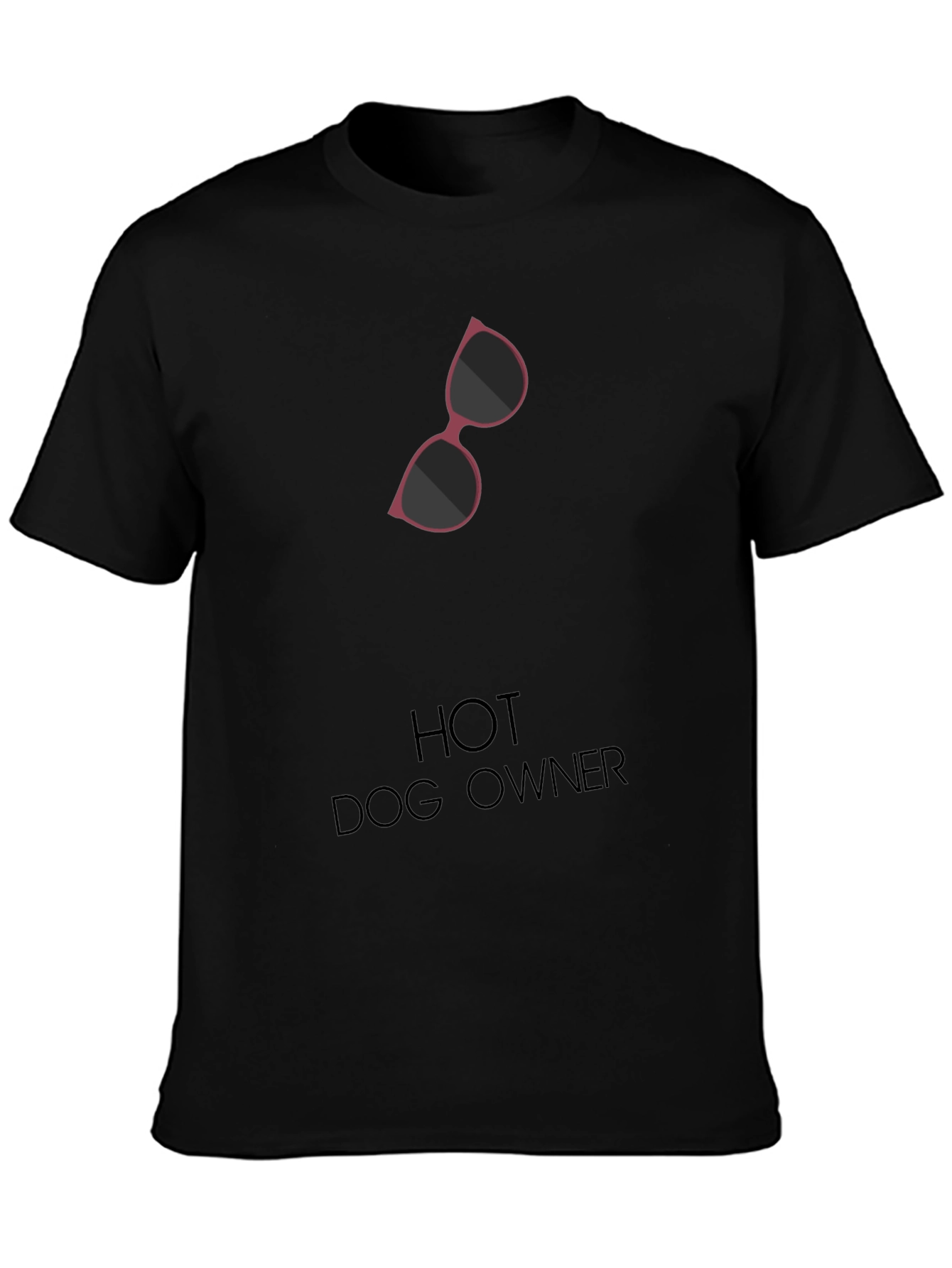 Hot Dog Owner Sunglasses Graphic T-Shirt