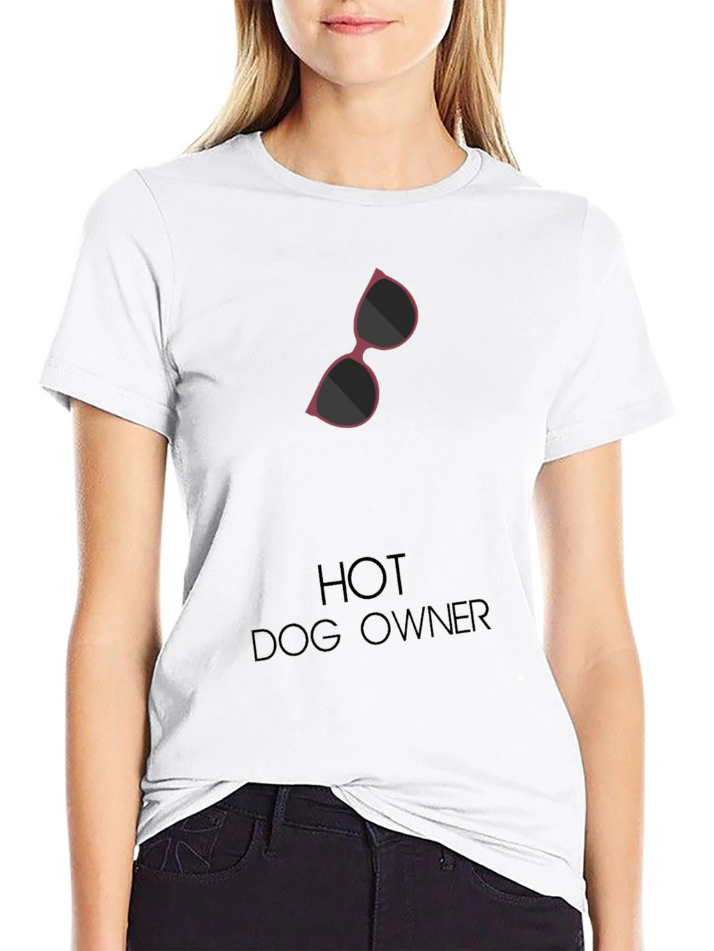 Hot Dog Owner Sunglasses Graphic T-Shirt