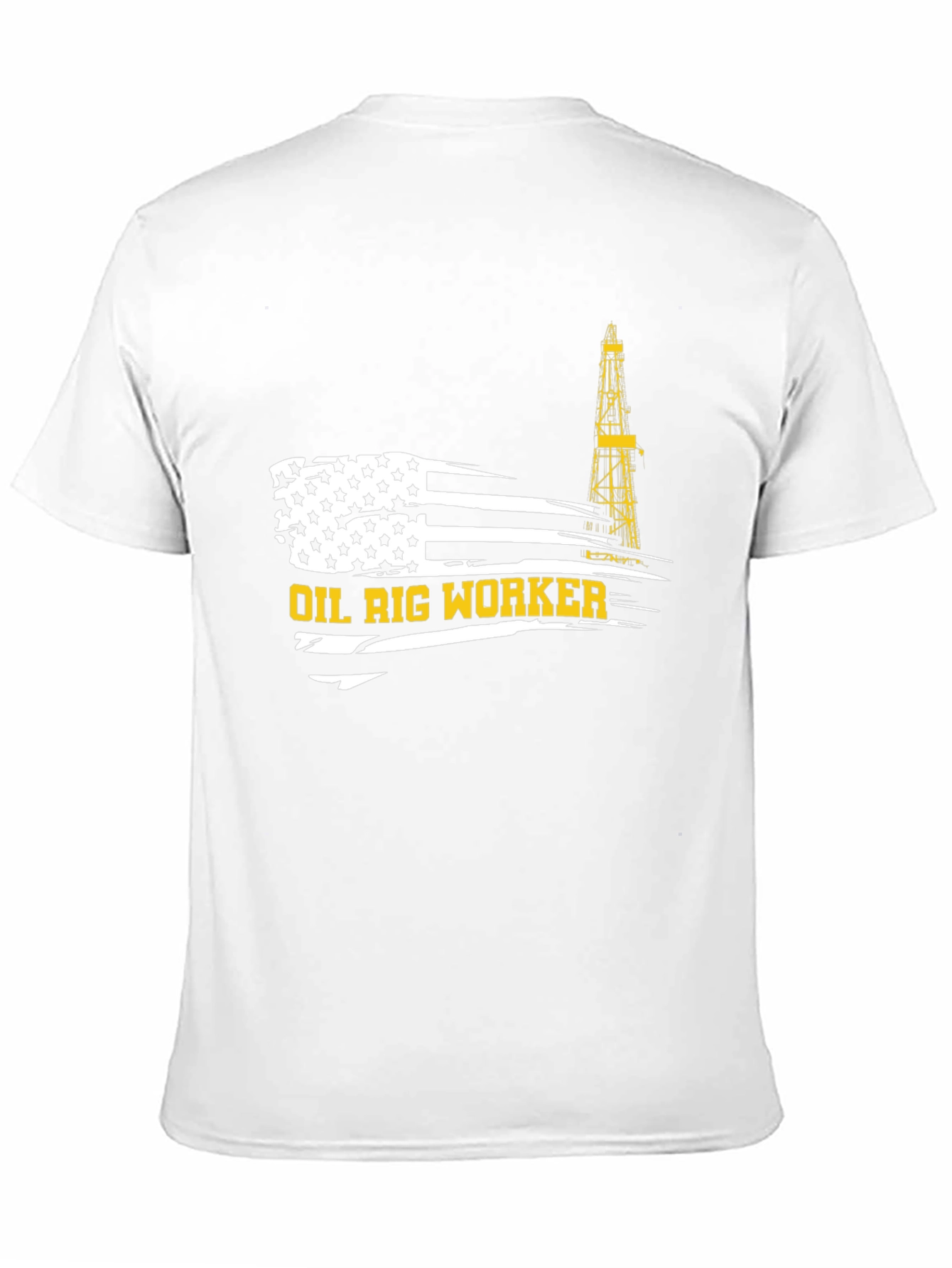 Oil Rig Worker American Flag Graphic T-Shirt