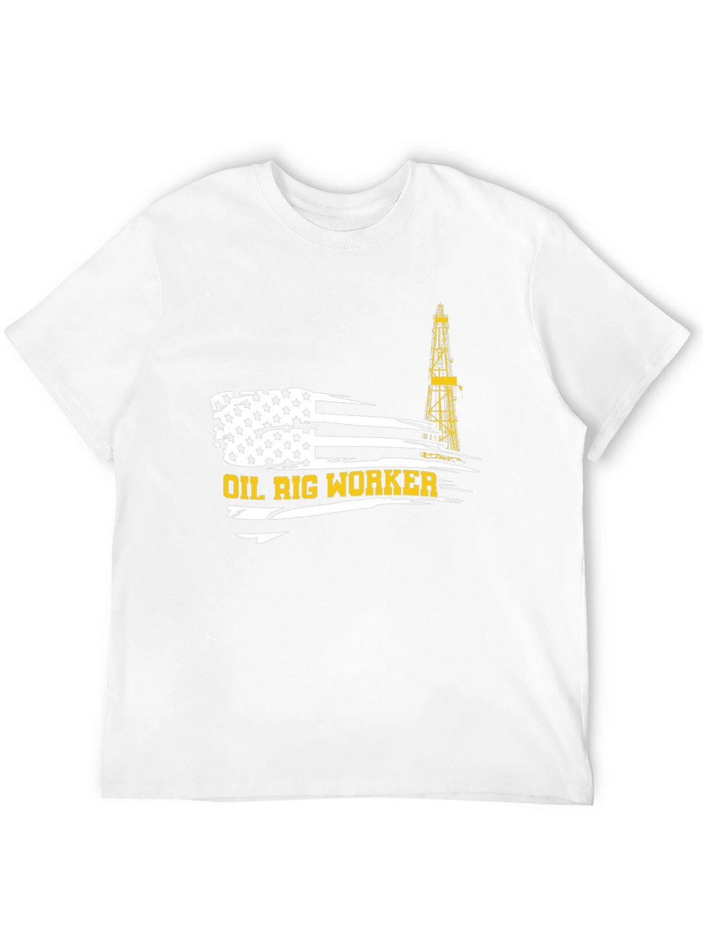 Oil Rig Worker American Flag Graphic T-Shirt