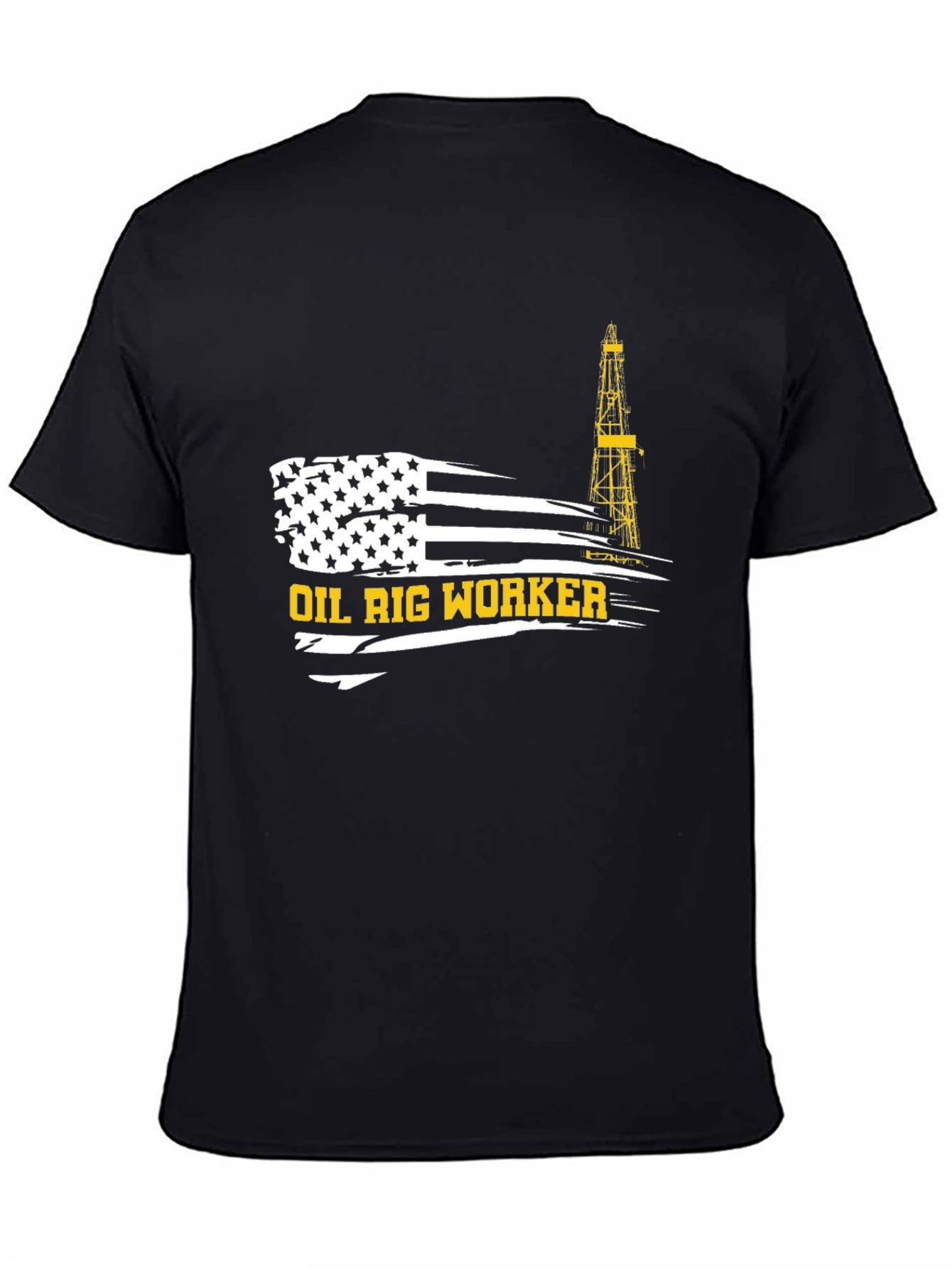 Oil Rig Worker American Flag Graphic T-Shirt