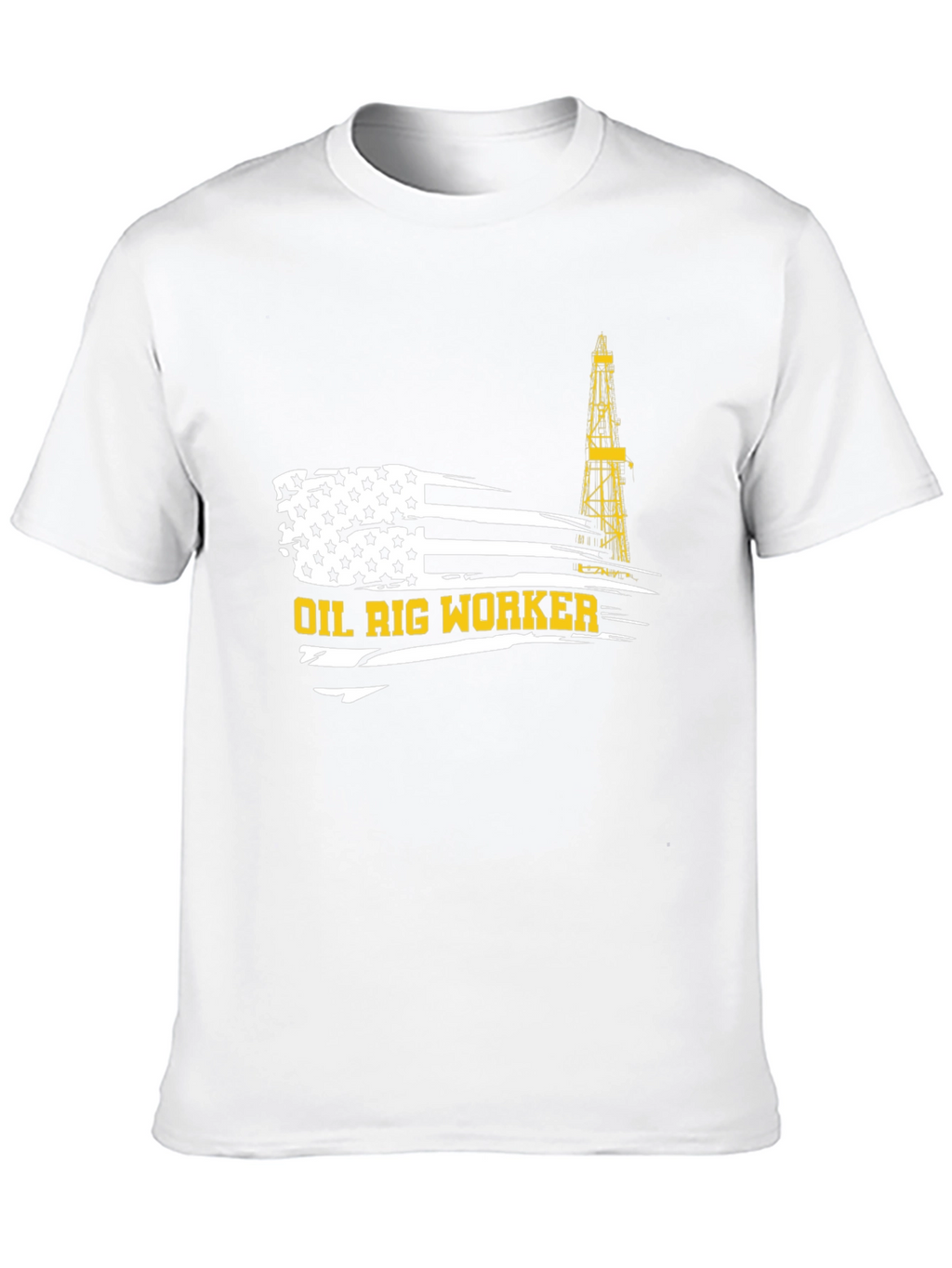 Oil Rig Worker American Flag Graphic T-Shirt