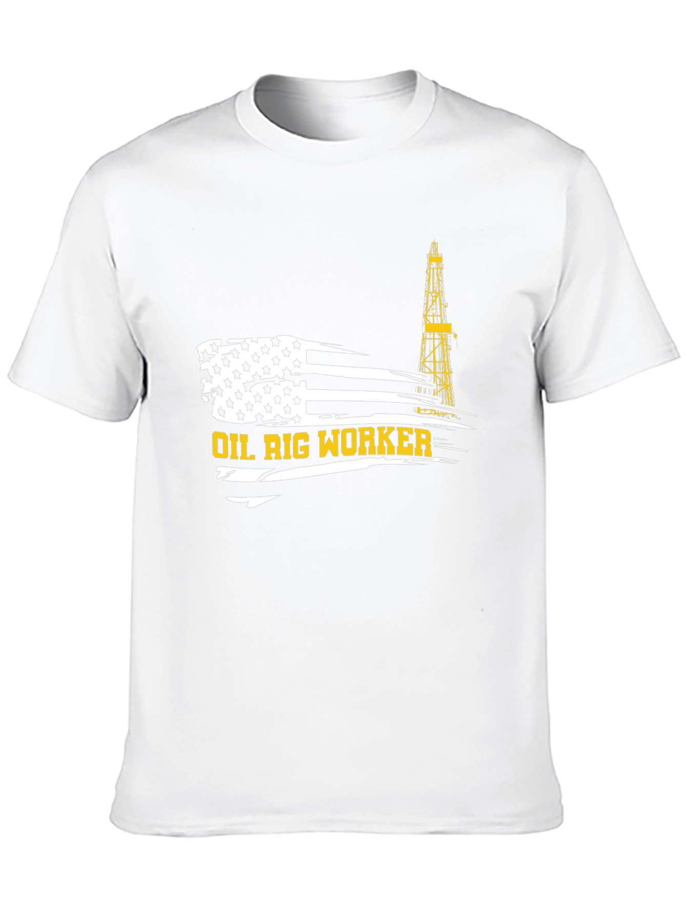 Oil Rig Worker American Flag Graphic T-Shirt