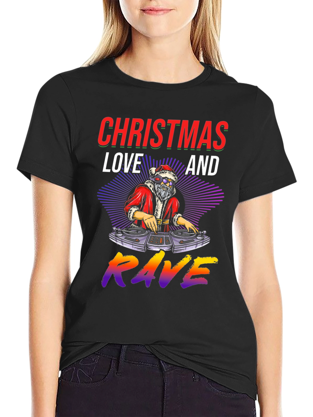 Christmas Love and Rave Graphic Tee