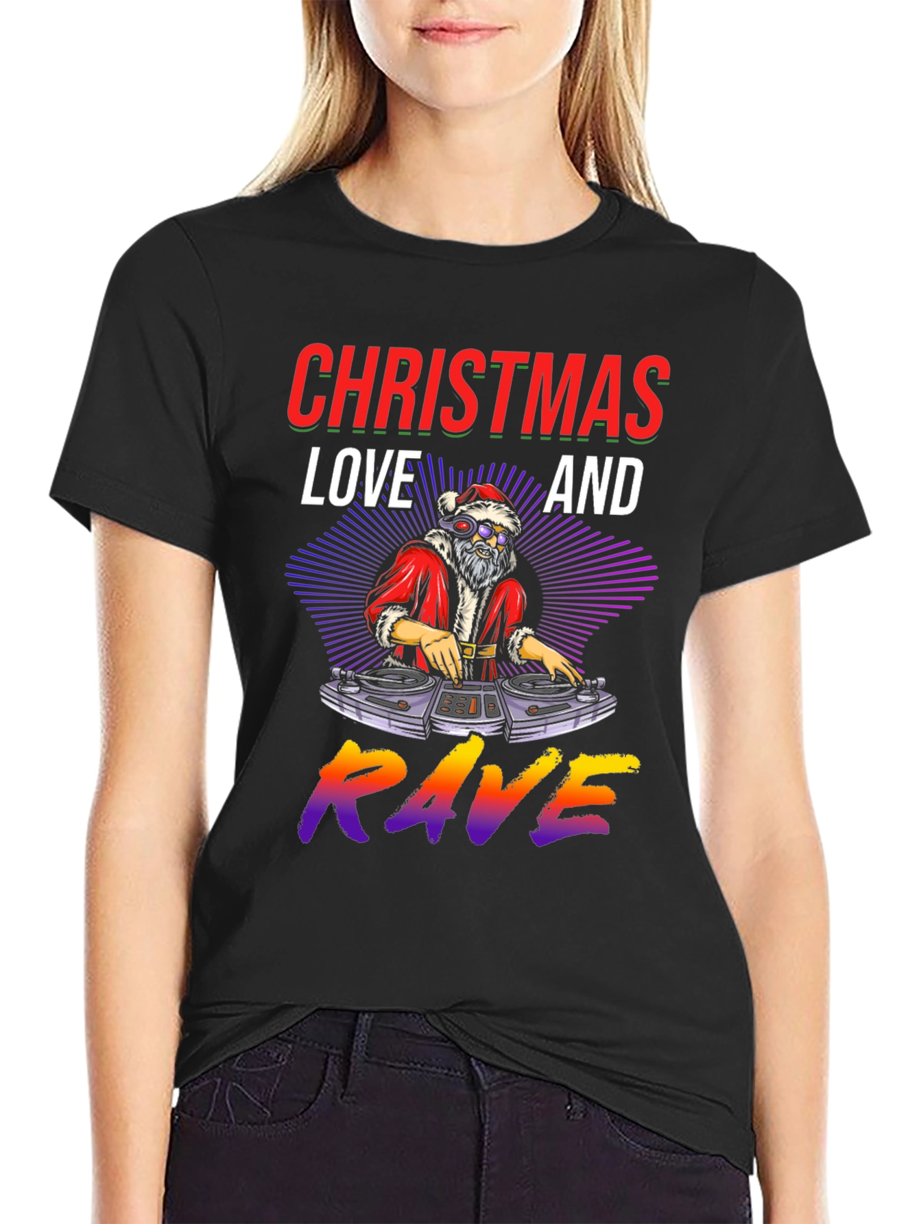 Christmas Love and Rave Graphic Tee